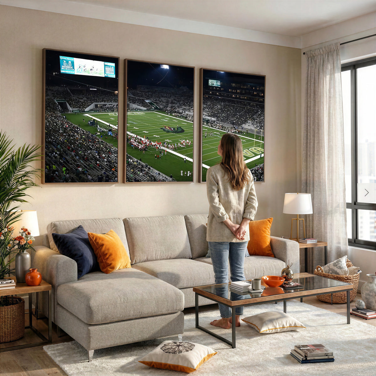 81740-MGV-CV-36X24 - UAB Blazers Football Team Print - Birmingham Protective Stadium Wall Art Canvas Print