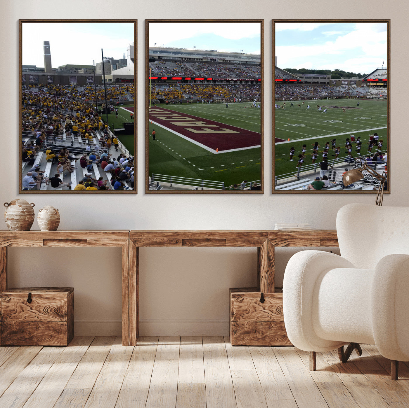 61503-MGV-CV-36X24-Boston College Eagles Football Team Print - Boston Alumni Stadium Wall Art Canvas Print