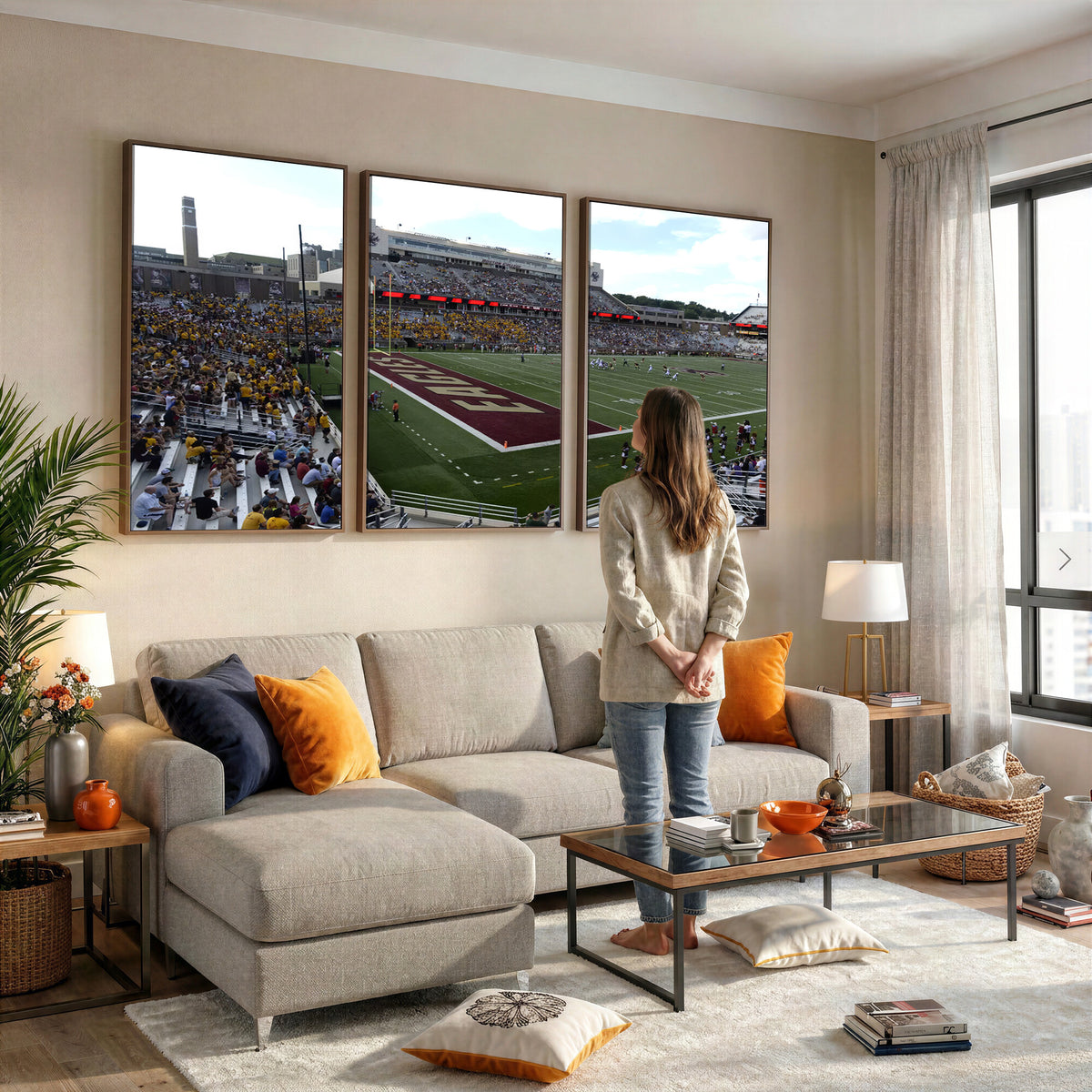 61503-MGV-CV-36X24 - Boston College Eagles Football Team Print - Boston Alumni Stadium Wall Art Canvas Print