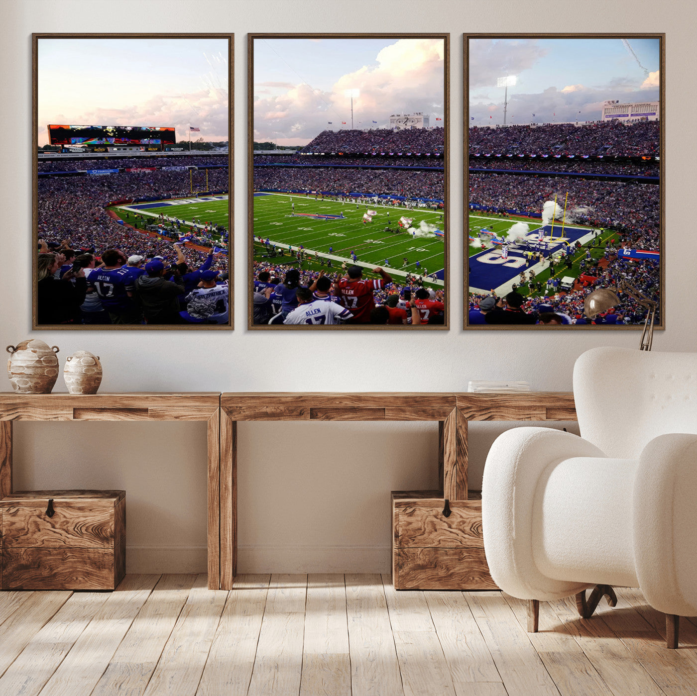 MGV-FC-60X30-3P - Buffalo Bills Football Team Print - Buffalo Highmark Stadium Wall Art Canvas Print