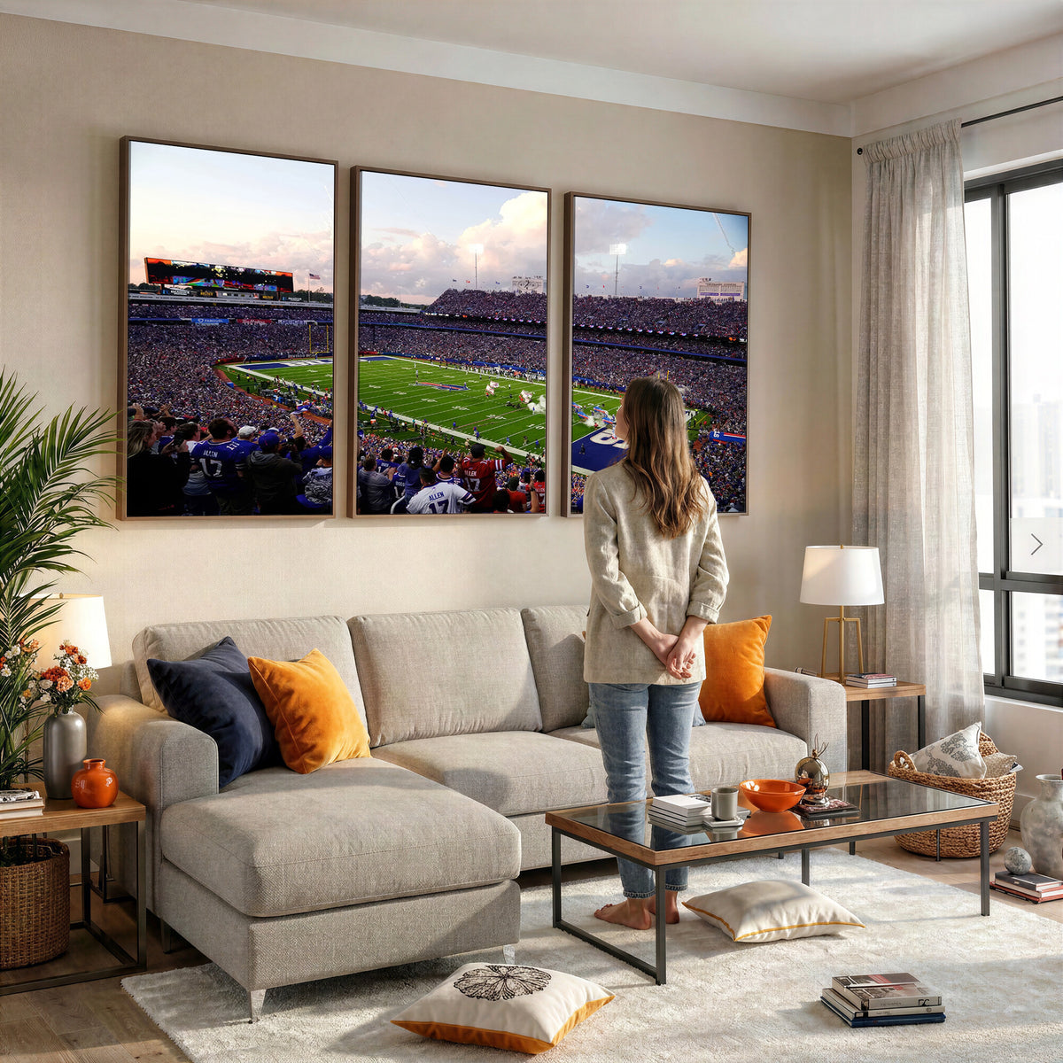 64066-MGV-CV-36X24 - Buffalo Bills Football Team Print - Buffalo Highmark Stadium Wall Art Canvas Print