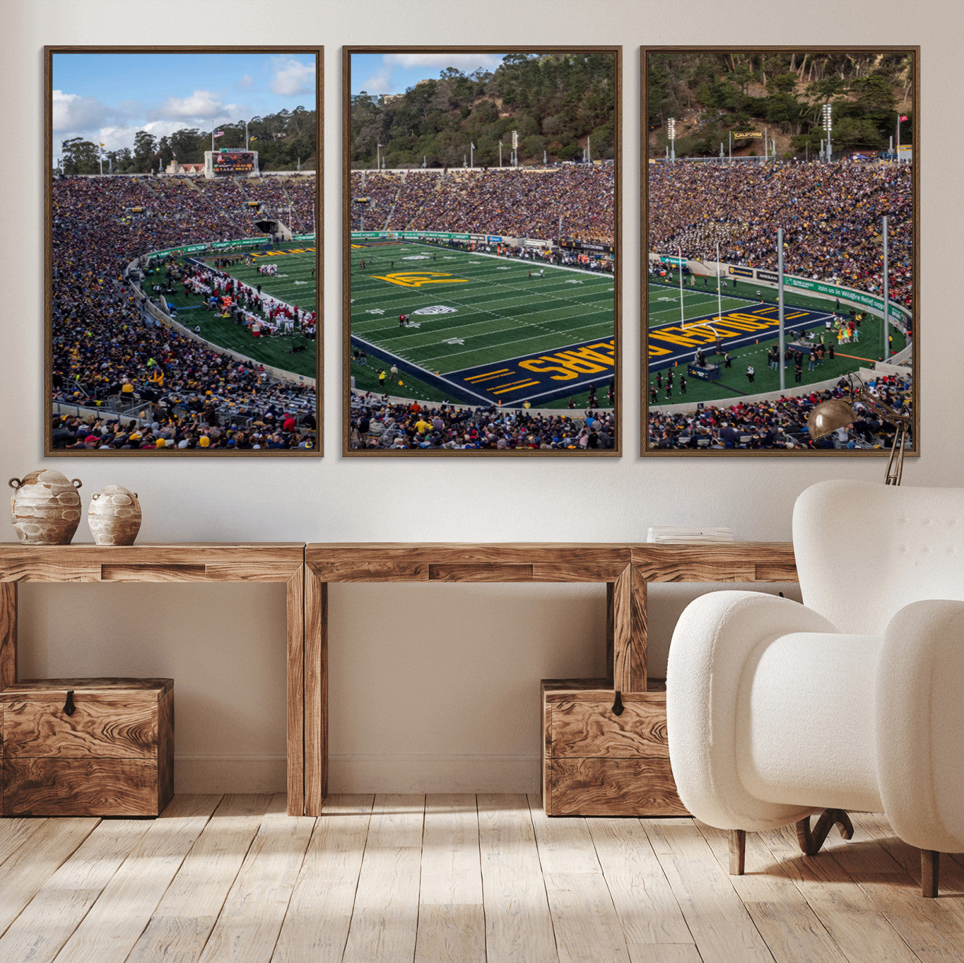 MGV-FC-60X30-3P - University of California Golden Bears Football Team Print - Berkeley California Memorial Stadium Art