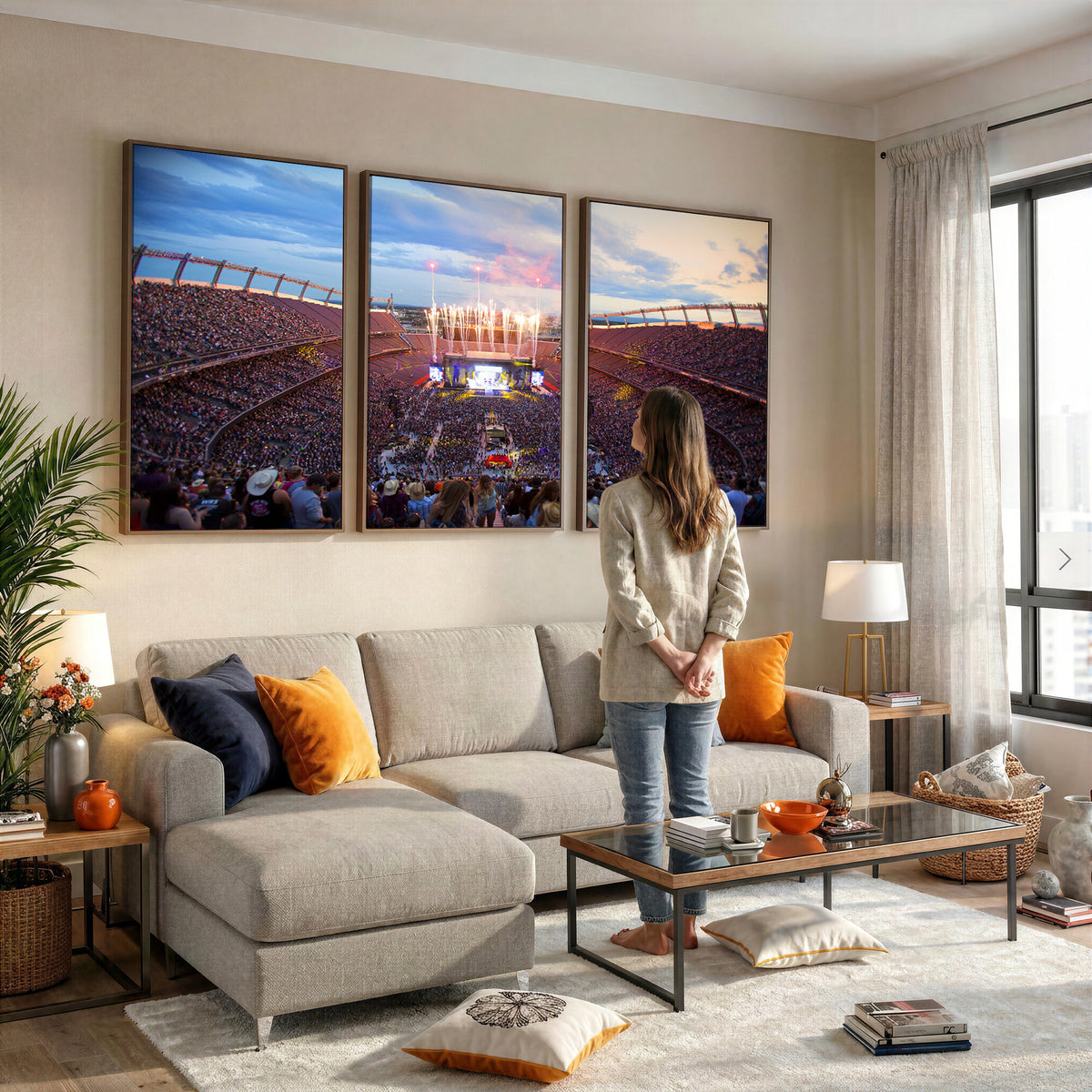 24689-MGV-CV-36X24 - Denver Broncos Football Team Print Canvas, Empower Field