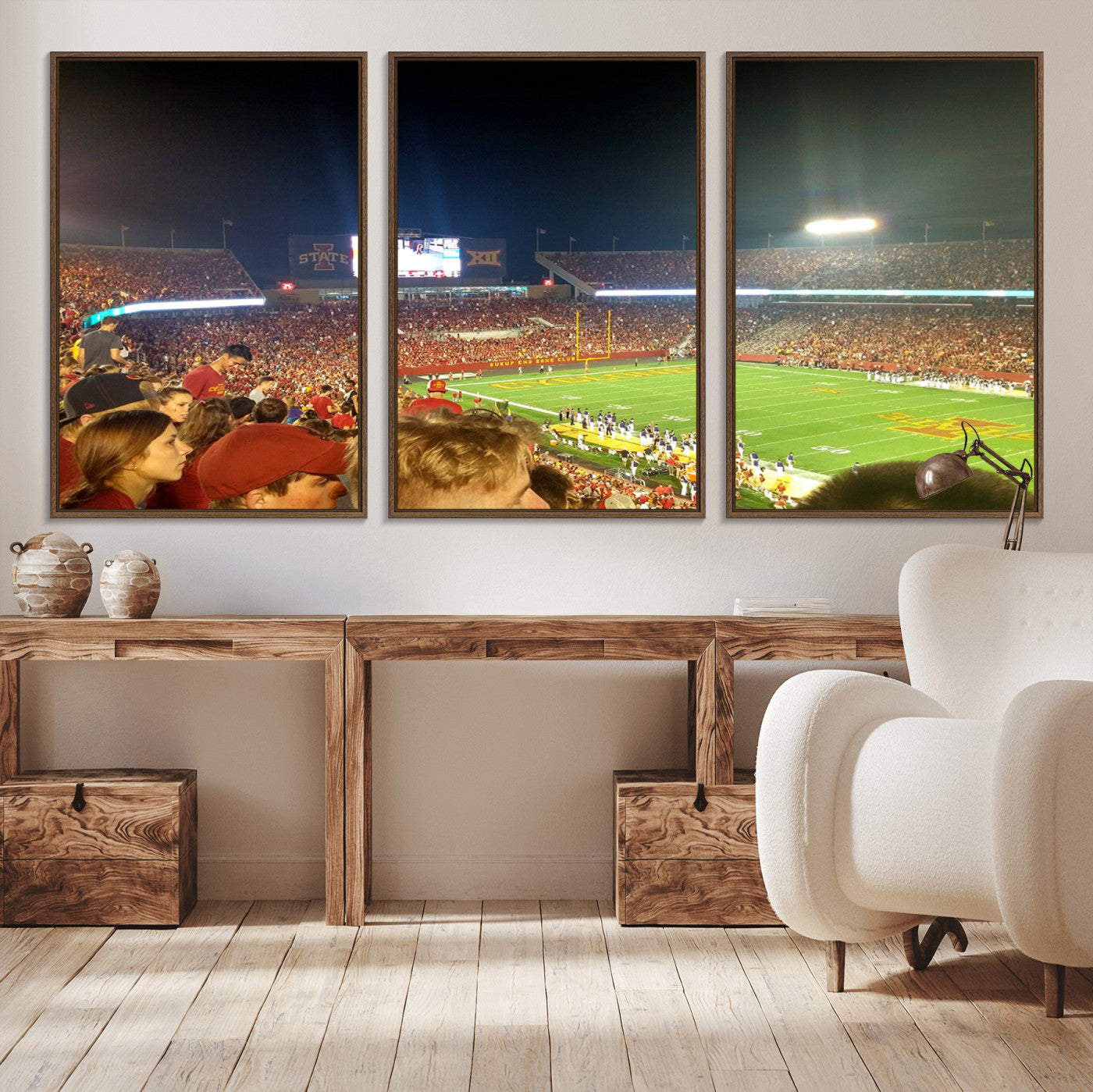 94319-MGV-CV-36X24-Iowa State University Cyclones Art Print, Football Team Print - Jack Trice Stadium Ames Wall Art