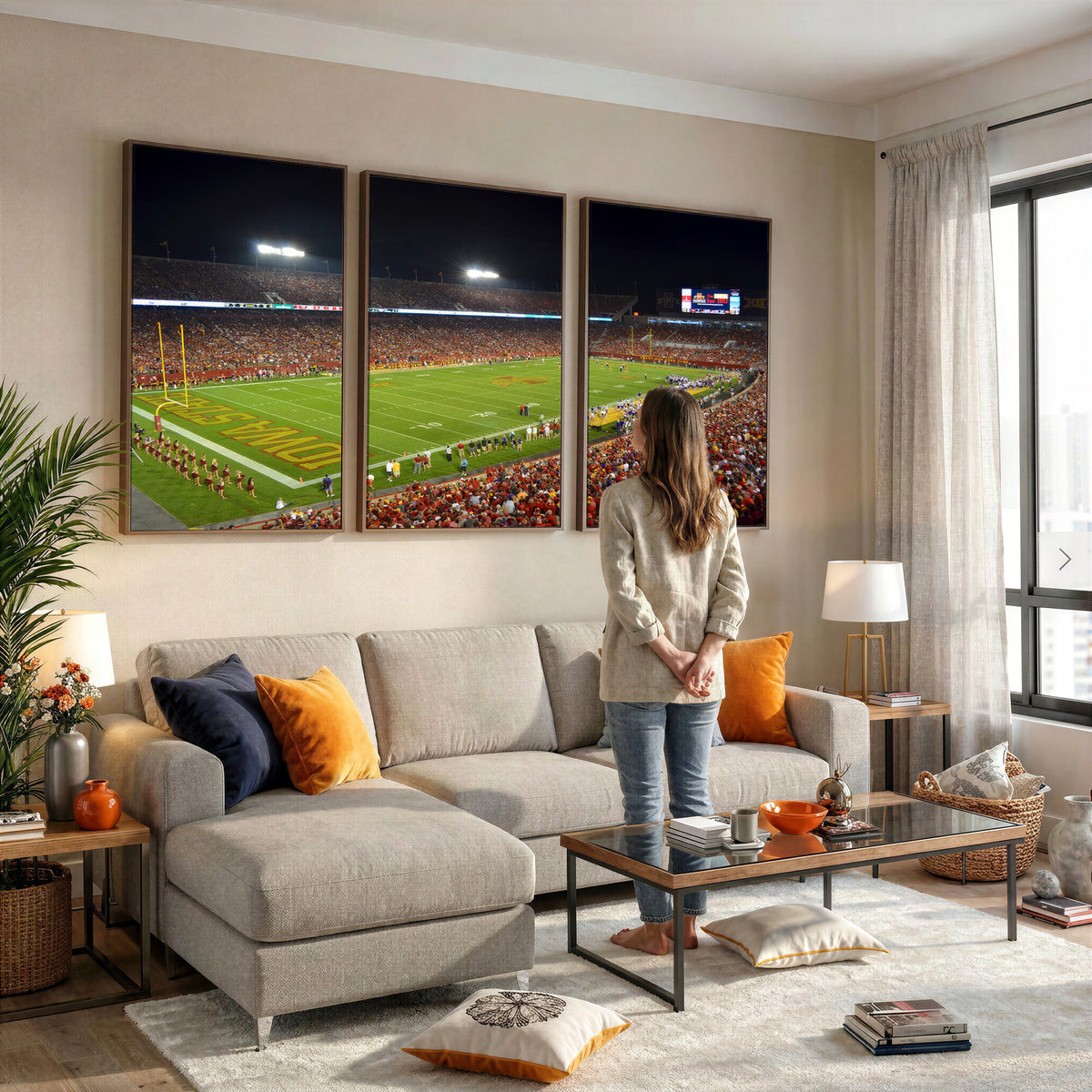 27211-MGV-CV-36X24 - Iowa State University Cyclones Football Team Print, Ames, Extra Large Game Room Wall Decor