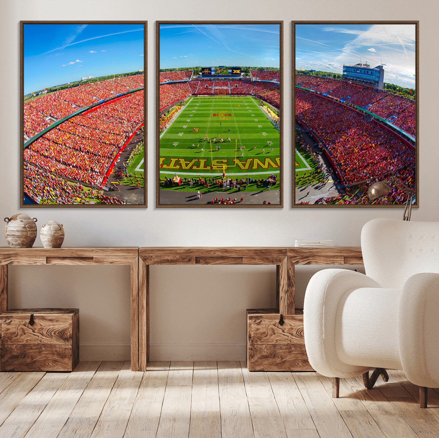 36706-MGV-CV-36X24-Iowa State University Cyclones Football Team Print - Ames Jack Trice Stadium Art Canvas Print