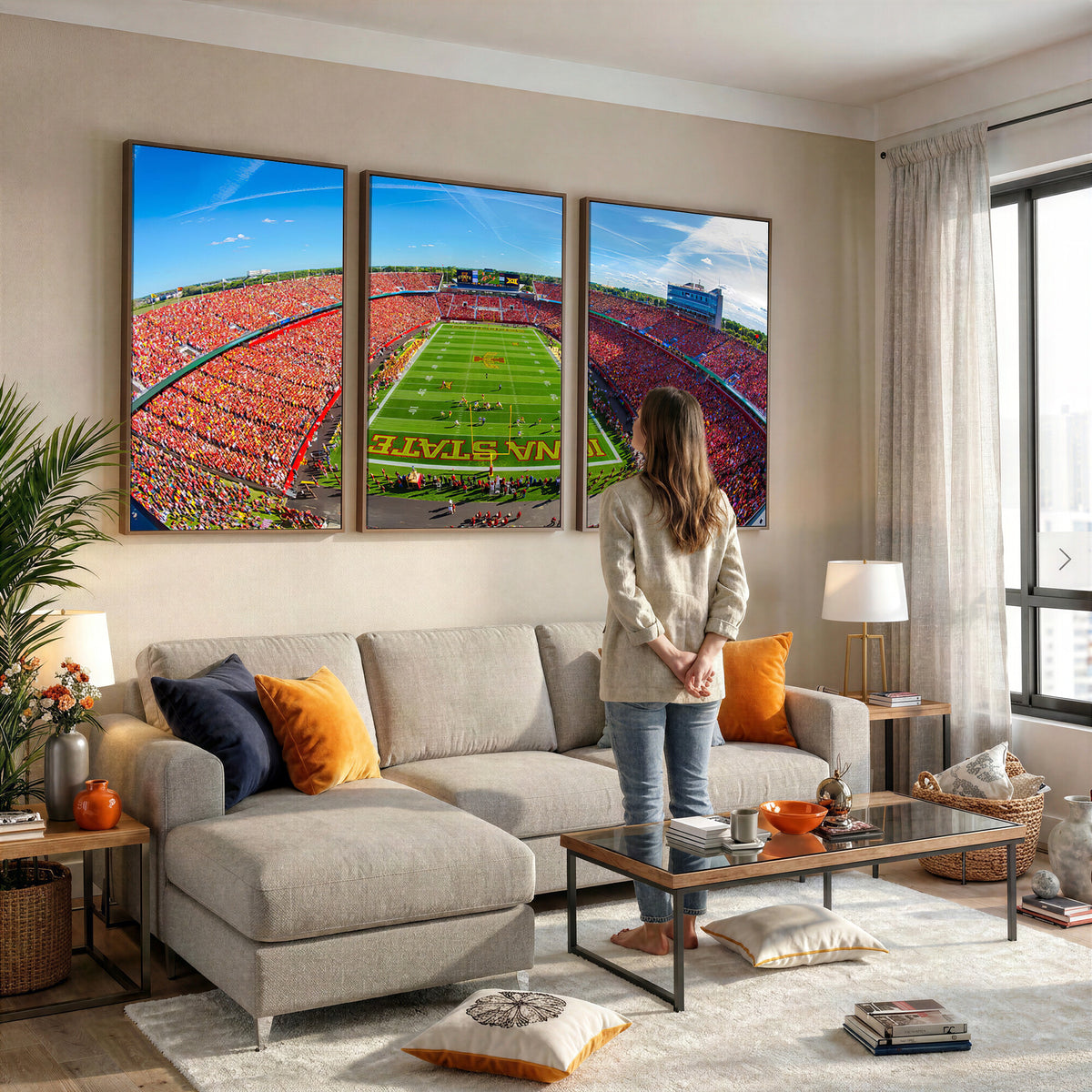 36706-PAN-FL-20X10 - Iowa State University Cyclones Football Team Print - Ames Jack Trice Stadium Art Canvas Print