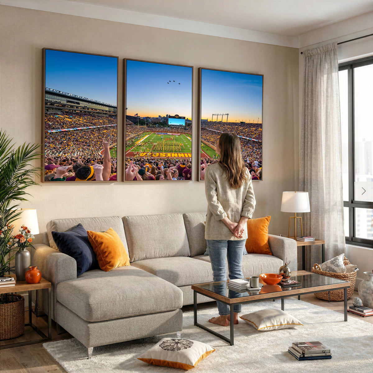 84421-MGV-CV-36X24 - University of Minnesota Golden Gophers Art Print, Football Team Print - Minneapolis Huntington Bank