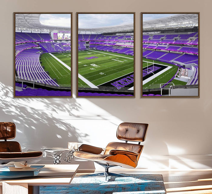 Ryan Field: Northwestern Wildcats Football premium canvas wall art.