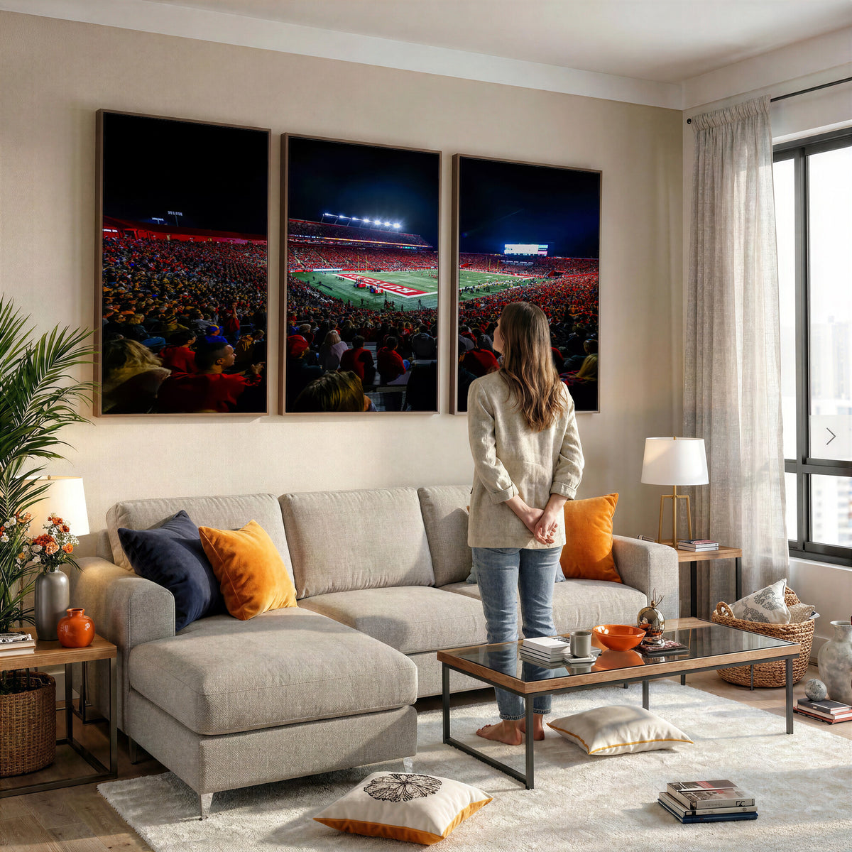 18115-PAN-FL-20X10 - Rutgers Scarlet Knights Football Team Print - SHI Stadium, Piscataway Wall Art Canvas Print
