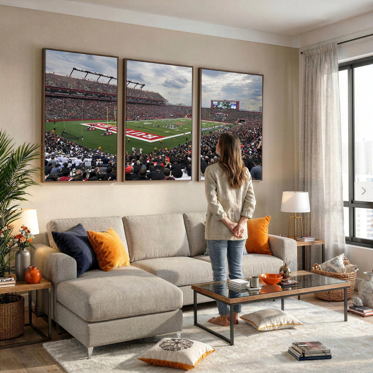 66777-MGV-CV-36X24 - Rutgers Scarlet Knights Football Team Print, SHI Stadium