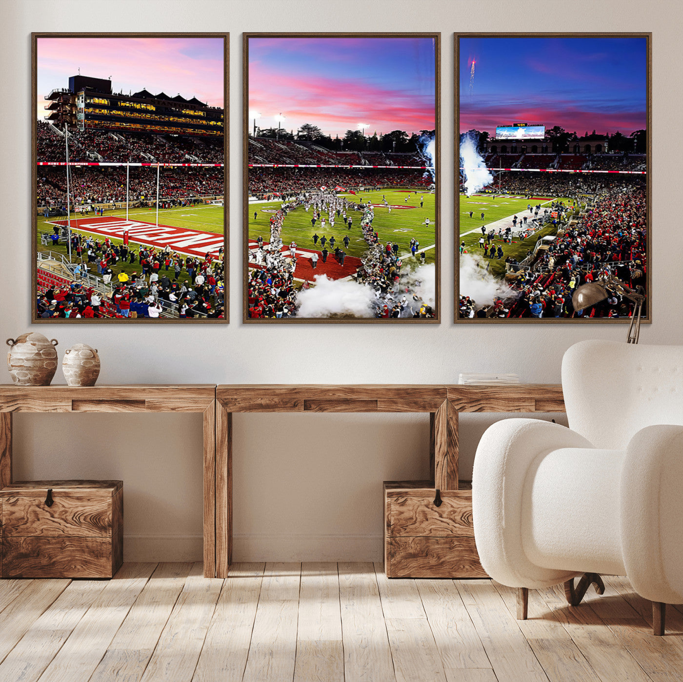 MGV-FC-60X30-3P - Stanford University Cardinal Football Team Print - Stanford Stadium Wall Art Canvas Print