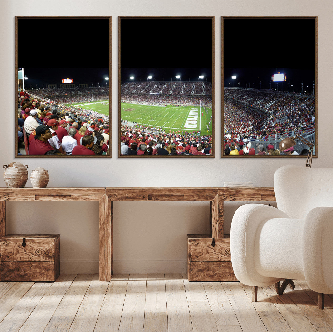 MGV-FC-60X30-3P - Stanford University Cardinal Football Team Print - Stanford Stadium Wall Art Canvas Print