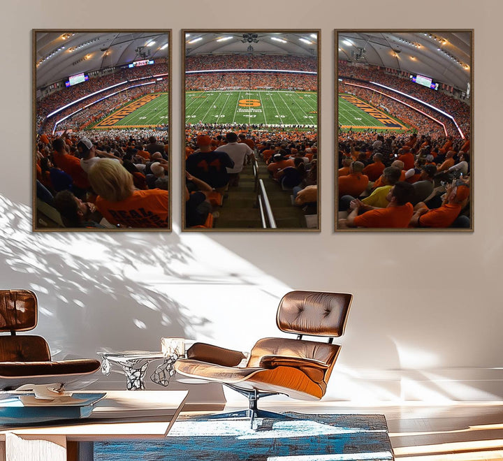 From above, the view resembles the Syracuse University Orange Football Team Wall Art Canvas.