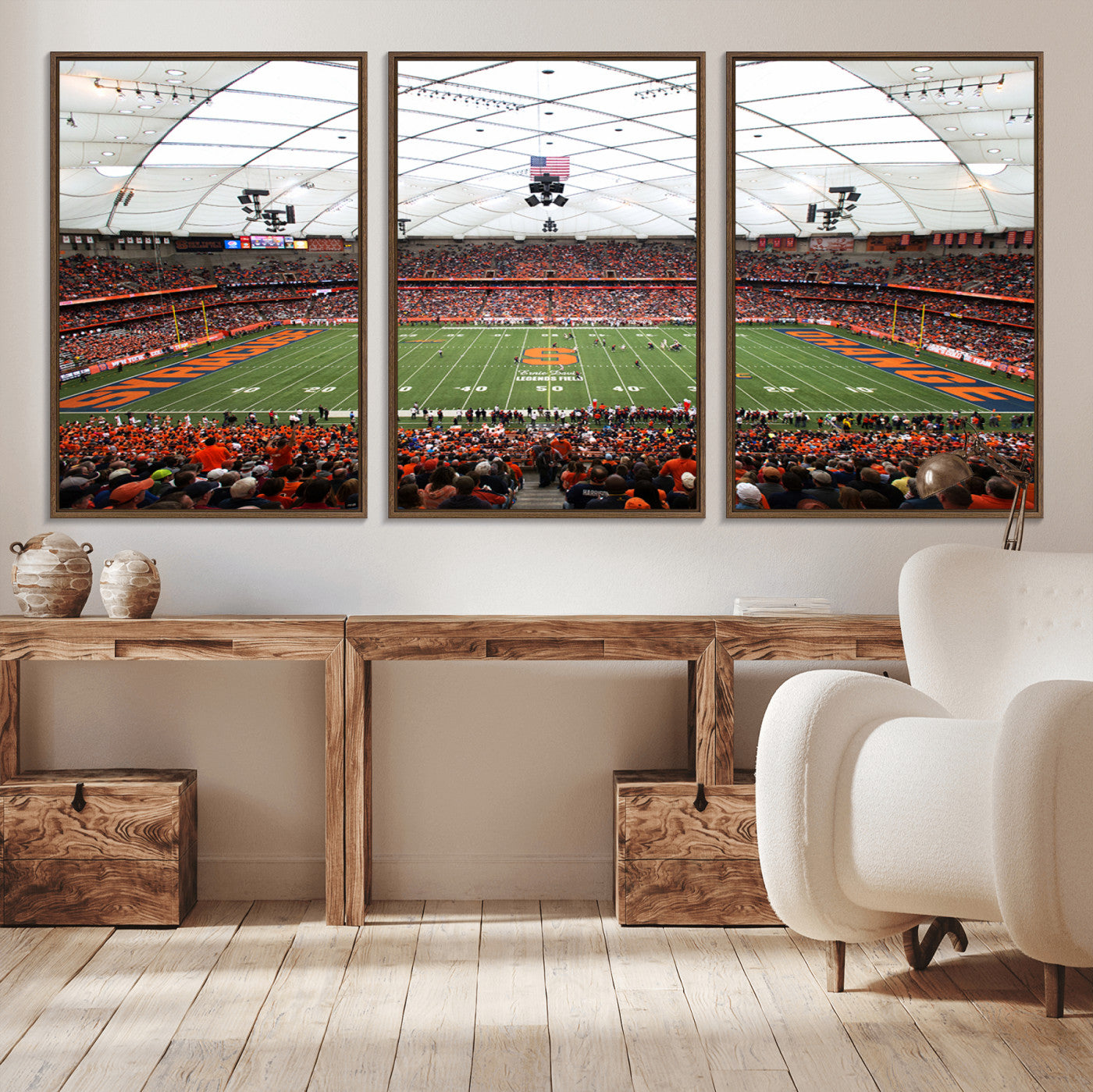 MGV-FC-60X30-3P - Syracuse University Orange Football Team Print - Syracuse JMA Wireless Dome Wall Art Canvas Print
