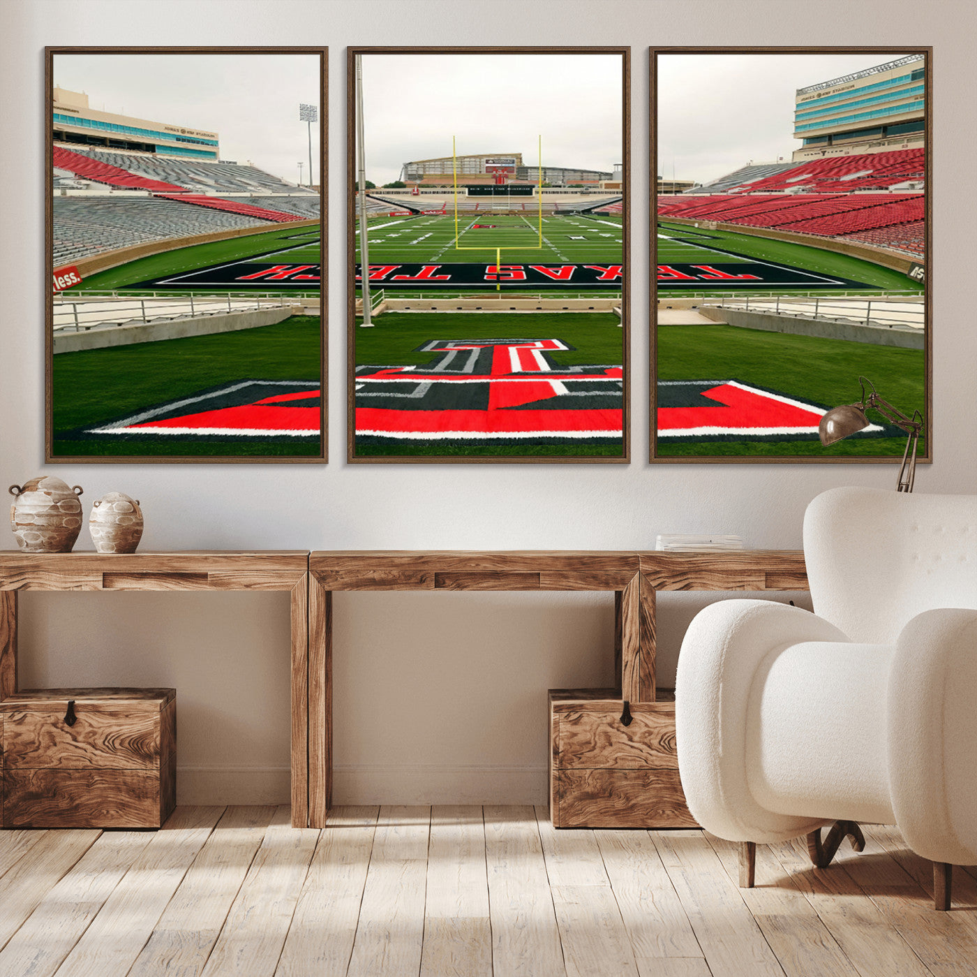 MGV-FC-60X30-3P - Texas Tech Red Raiders Football Team Print - Lubbock Jones AT&T Stadium Wall Art Canvas Print