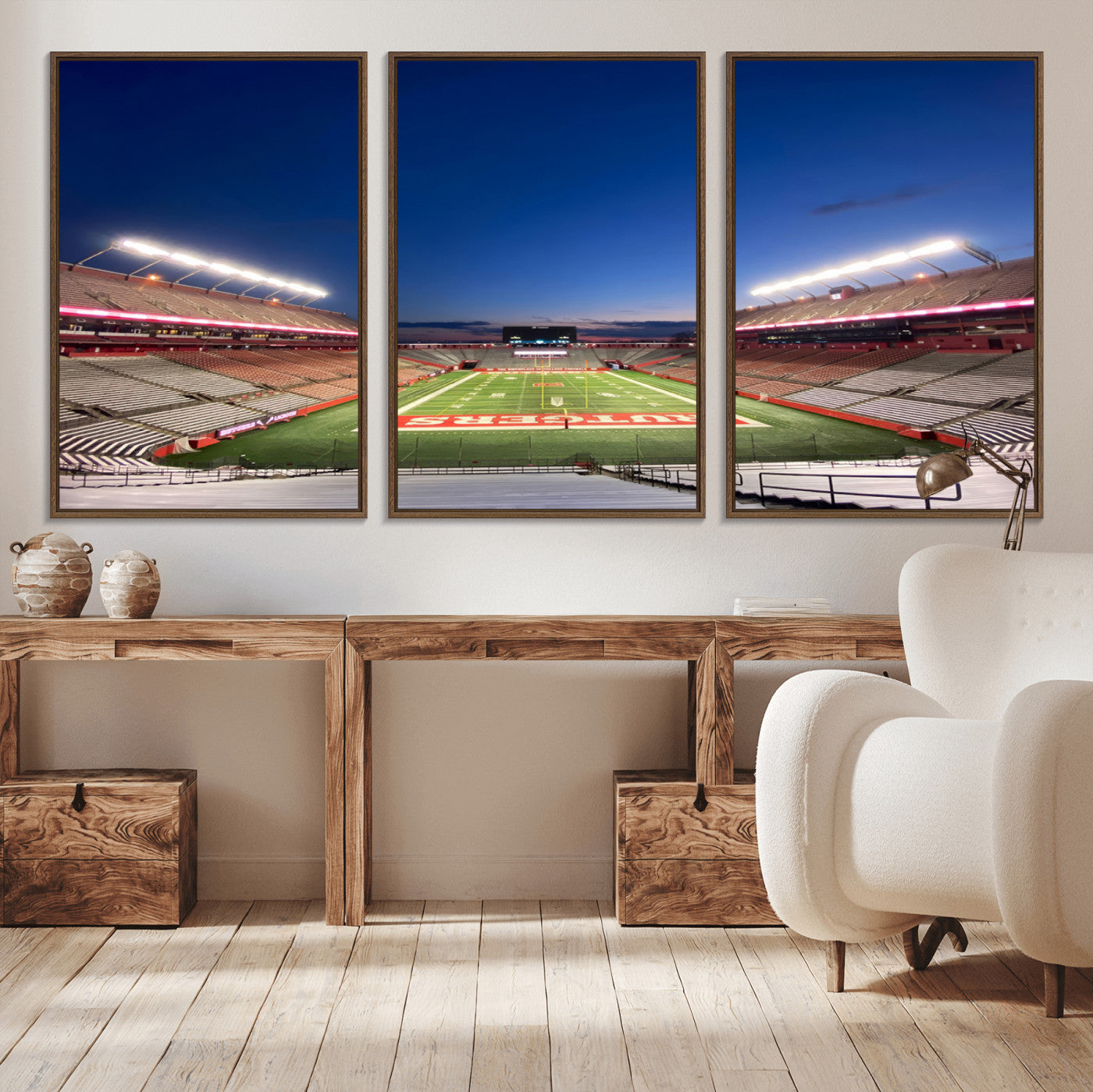 MGV-FC-60X30-3P - Rutgers Scarlet Knights Football Team Print - Piscataway SHI Stadium Wall Art Canvas Print