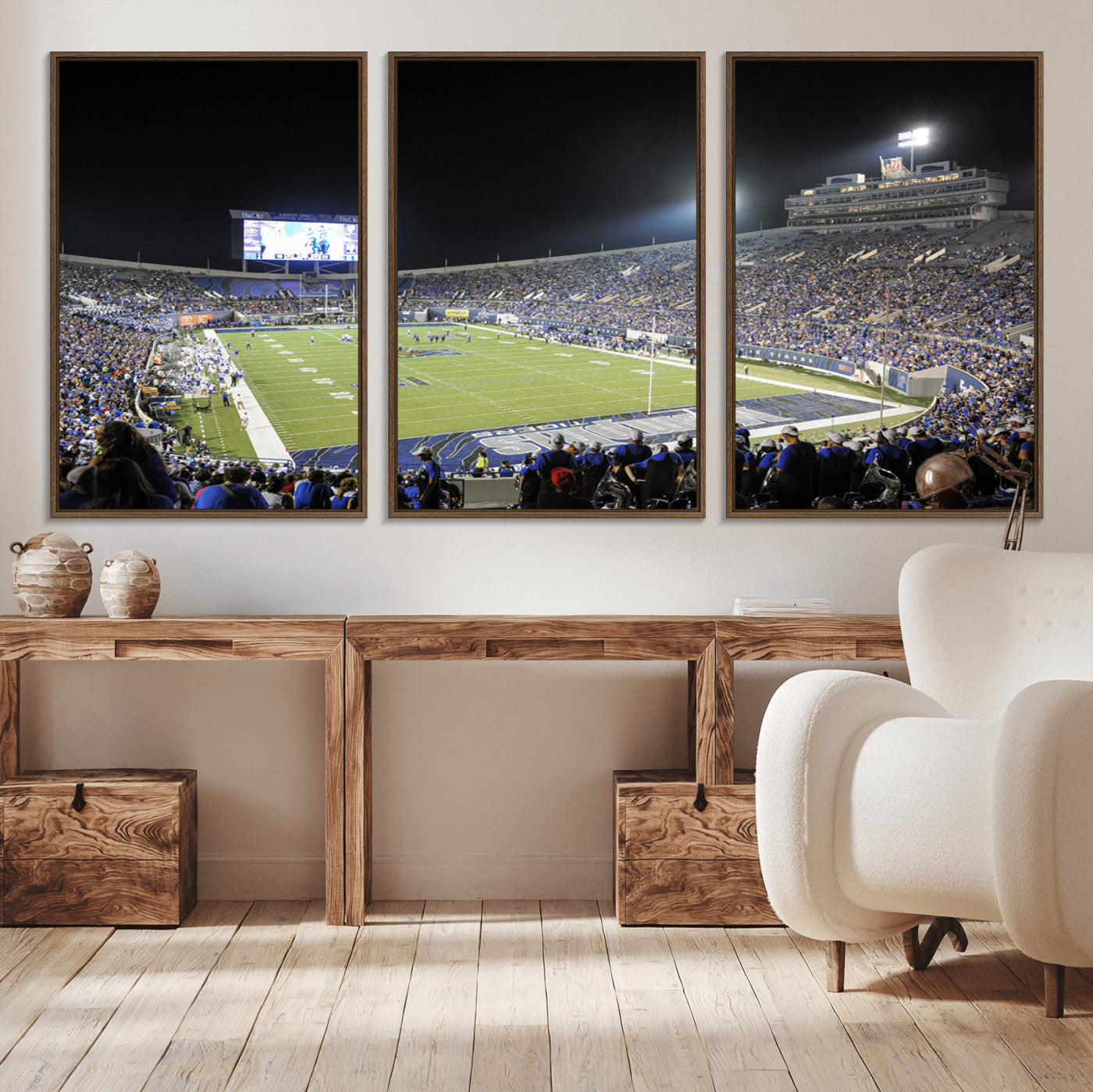 MGV-FC-60X30-3P - University of Memphis Tigers Football Team Print - Memphis Simmons Bank Liberty Stadium Wall Art