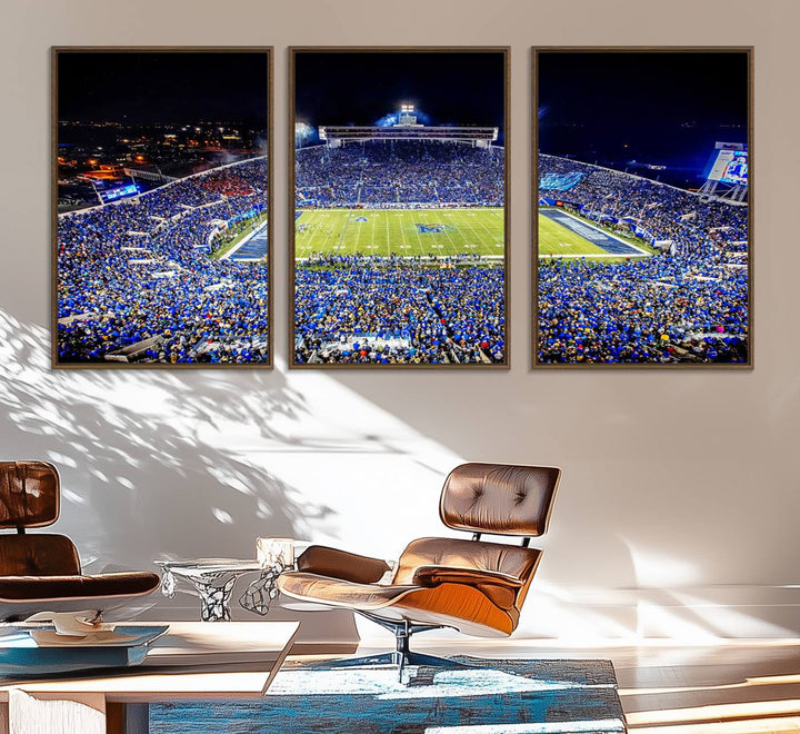 The University of Memphis Tigers Football Team Wall Art Canvas Print shines brightly.