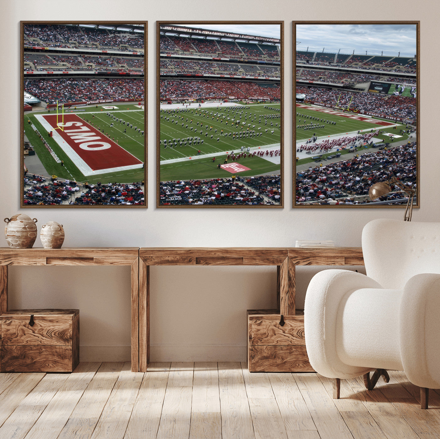 15310-MGV-CV-36X24-The Temple University Owls Athletics Team Print - Philadelphia Lincoln Financial Field Stadium Wall