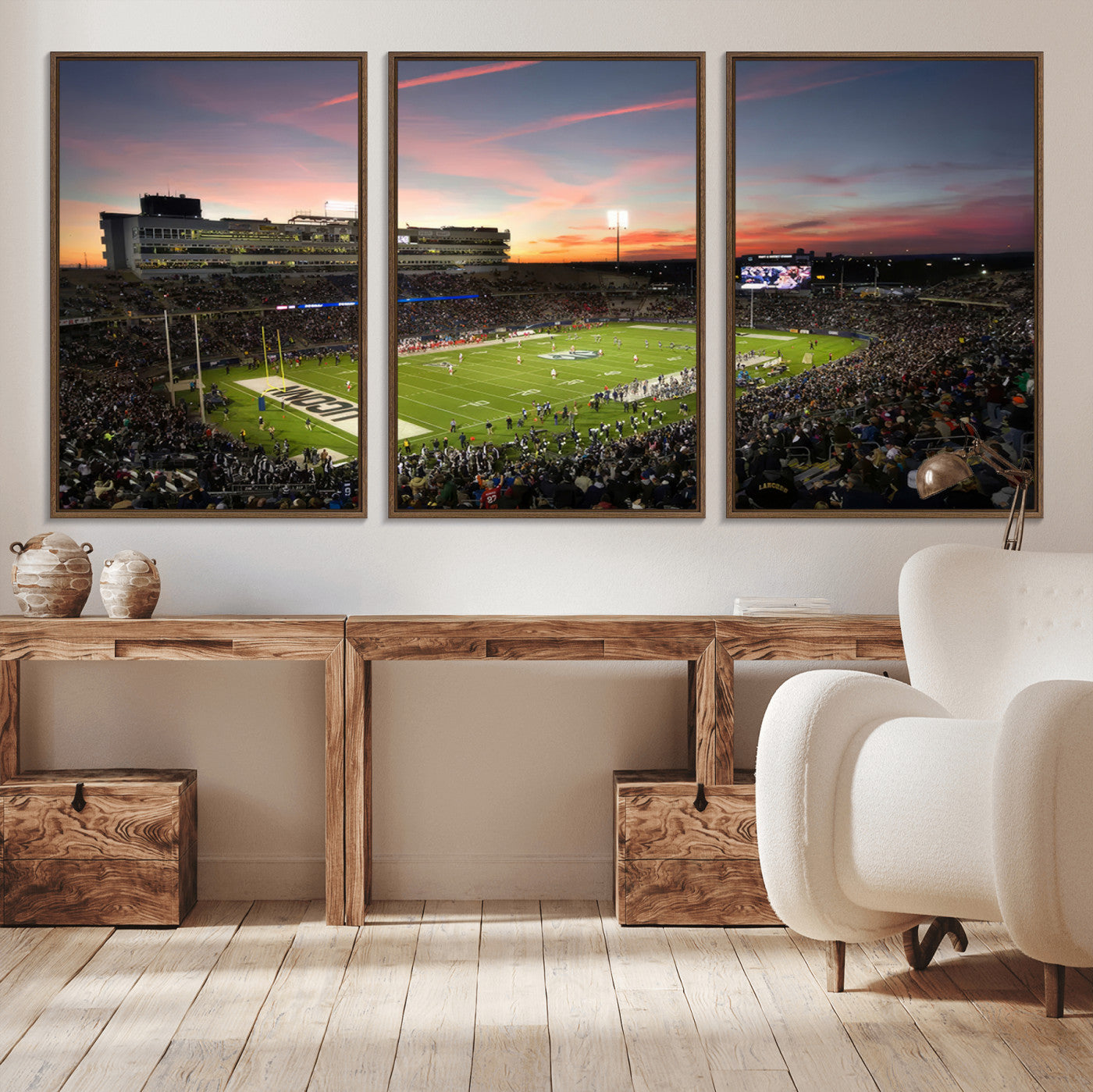 64416-MGV-CV-36X24-The University of Connecticut UCONN Huskies Football Team Print - East Hartford Pratt & Whitney