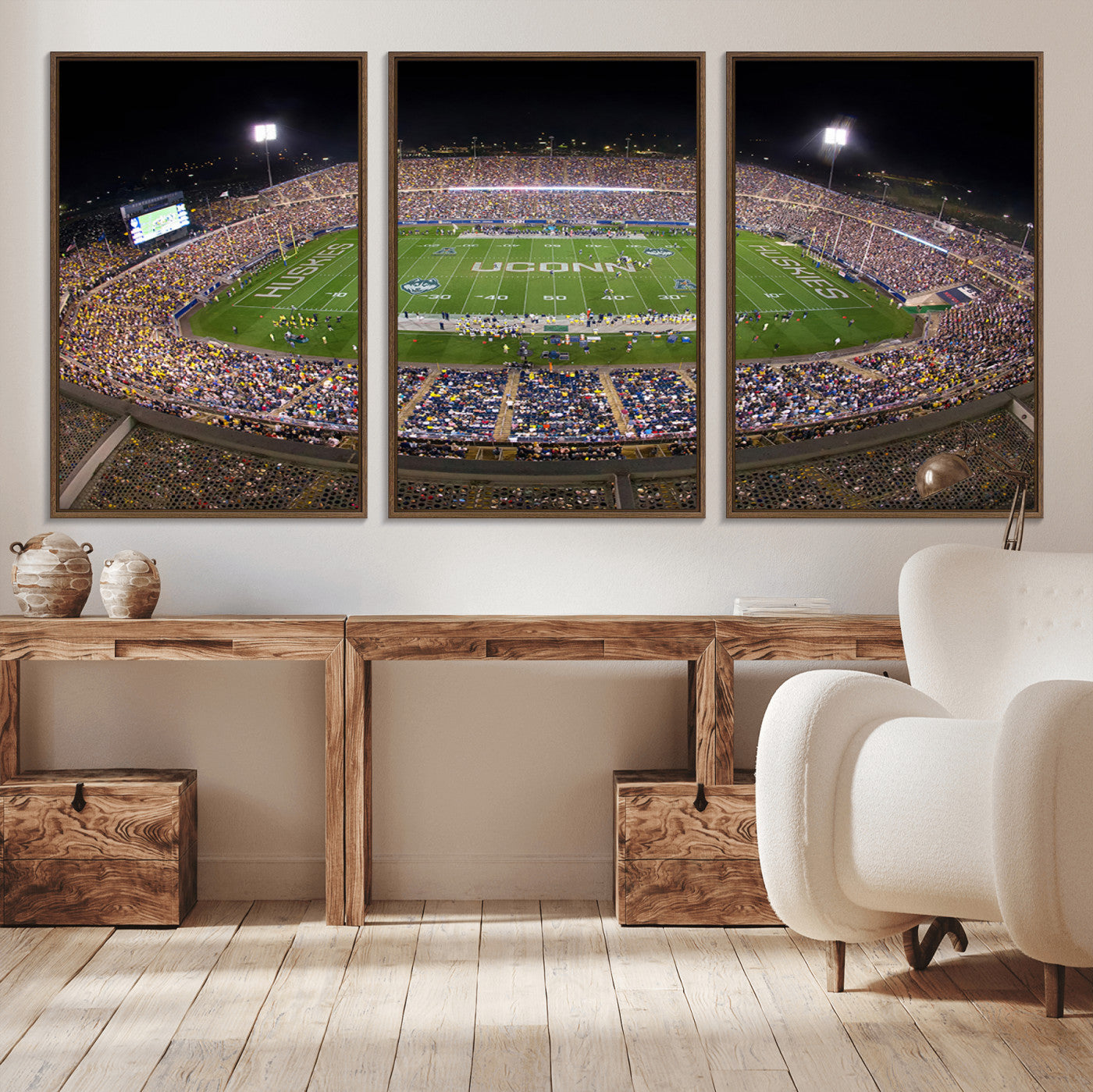 52855-MGV-CV-36X24-The University of Connecticut UCONN Huskies Football Team Print - East Hartford Pratt & Whitney