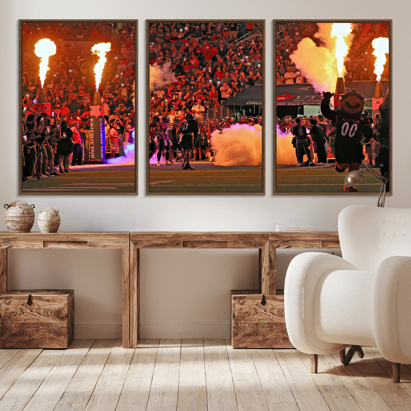 MGV-FC-60X30-3P - The University of Texas at San Antonio Roadrunners Football Team Print - San Antonio Alamodome Wall