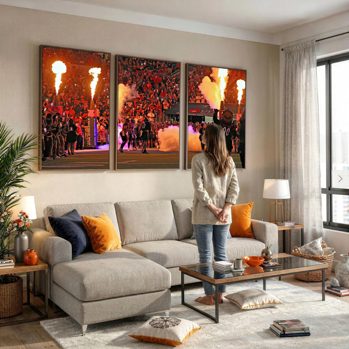 98664-MGV-CV-36X24 - The University of Texas at San Antonio Roadrunners Football Team Print, Extra Large Game Room Wall Decor