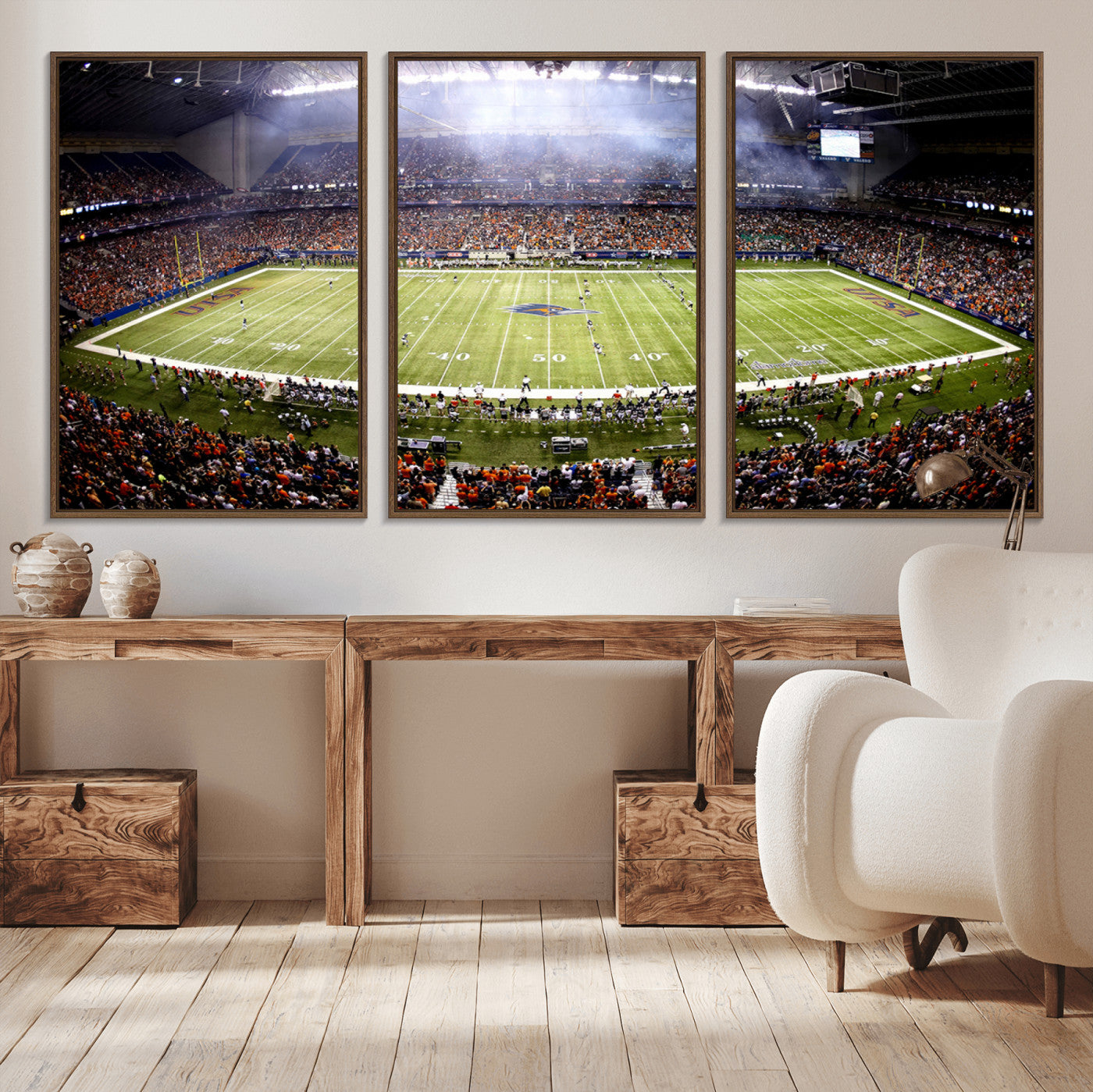 46972-MGV-CV-36X24-The University of Texas at San Antonio Roadrunners Football Team Print - San Antonio Alamodome Wall