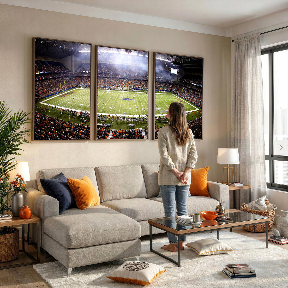 46972-MGV-CV-36X24 - The University of Texas at San Antonio Roadrunners Football Team Print, Framed and Ready to Hang