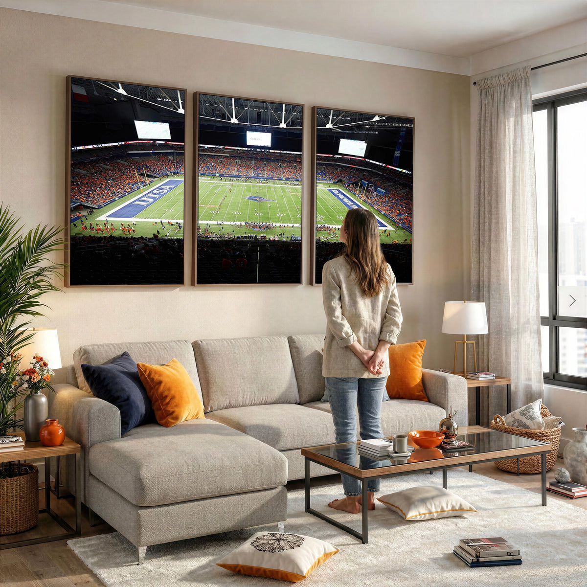 98617-MGV-CV-36X24 - The University of Texas at San Antonio Roadrunners Football Team Print, San Antonio Alamodome