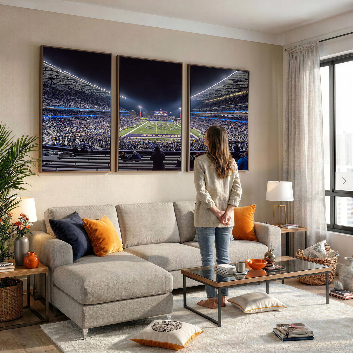 85780-MGV-CV-36X24 - The University of Washington Huskies Football Team Print, Extra Large Game Room Wall Decor
