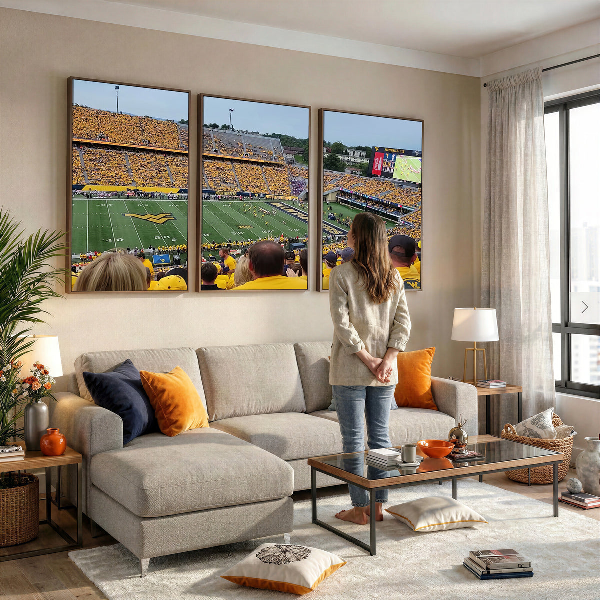 18056-MGV-CV-36X24 - Puskar Stadium Canvas Print Wall Art, Morgantown Print