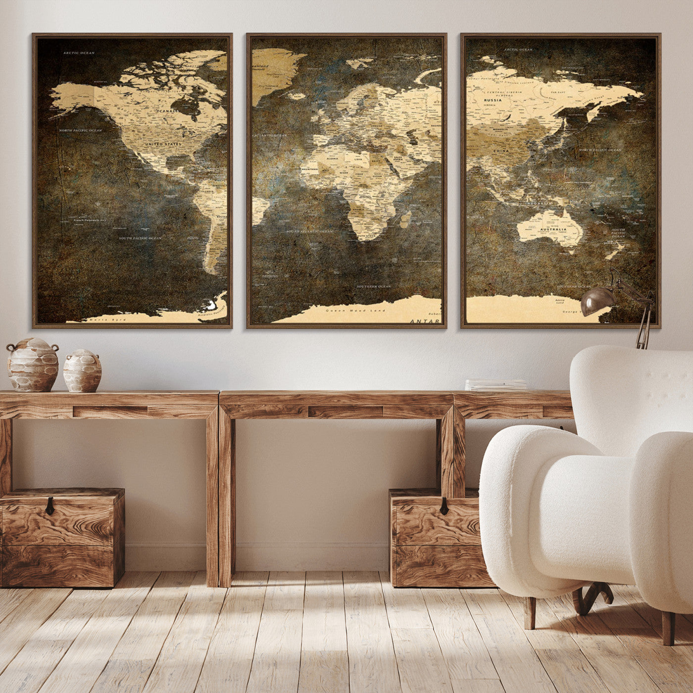 28268-MGV-CV-36X24-Push Pin World Map Canvas Print – Travel Tracker Wall Art for Couples, Perfect Anniversary Gift for Home or Office Decor