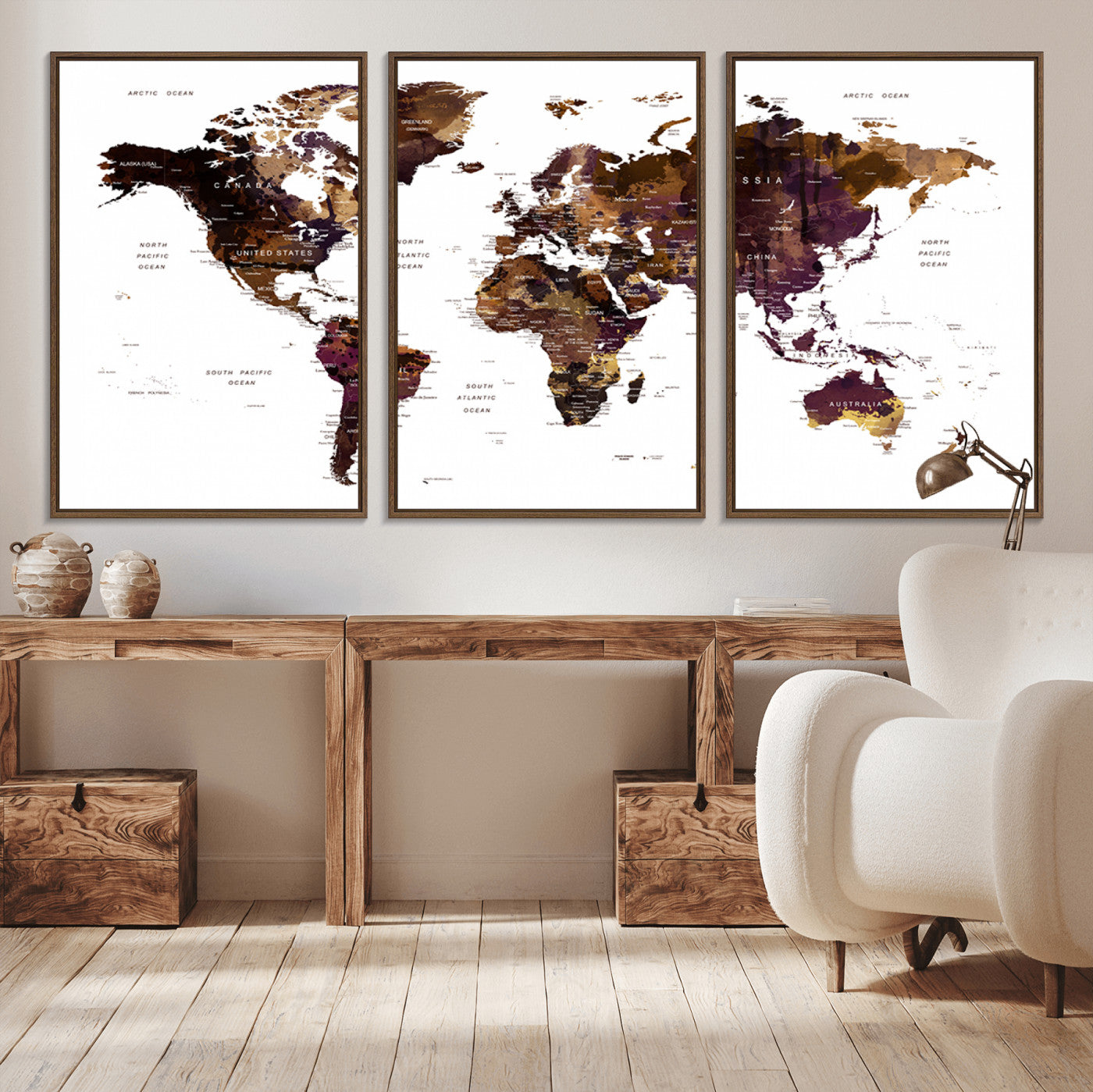 50611-MGV-CV-36X24-Push Pin World Map Canvas Print – Travel Tracker Wall Art for Couples, Perfect Anniversary Gift for Home or Office Decor