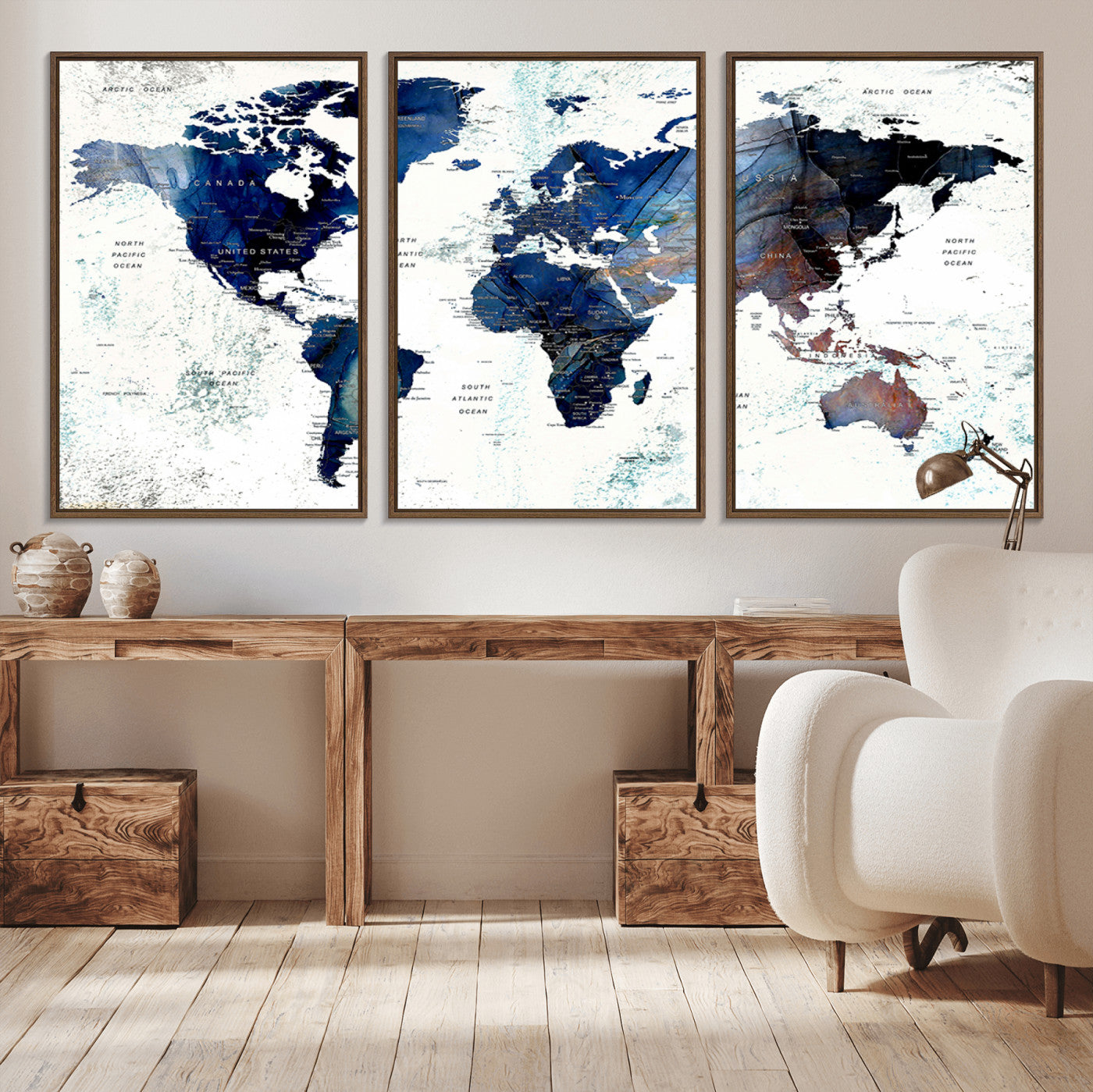 27071-MGV-CV-36X24-Push Pin World Map Canvas Print – Framed Wall Art for Couples to Track Their Travels – Anniversary Gift or Home Adventure Decor