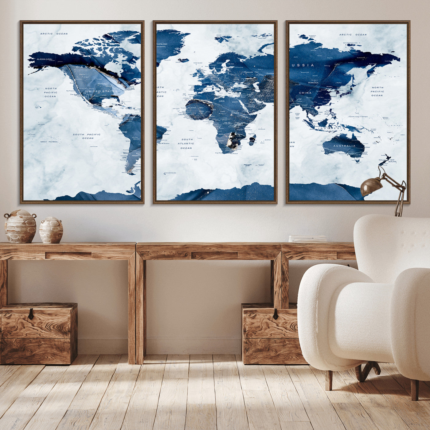MGV-FC-60X30-3P - Push Pin World Map Canvas Print – Framed Wall Art for Couples to Track Their Travels – Anniversary