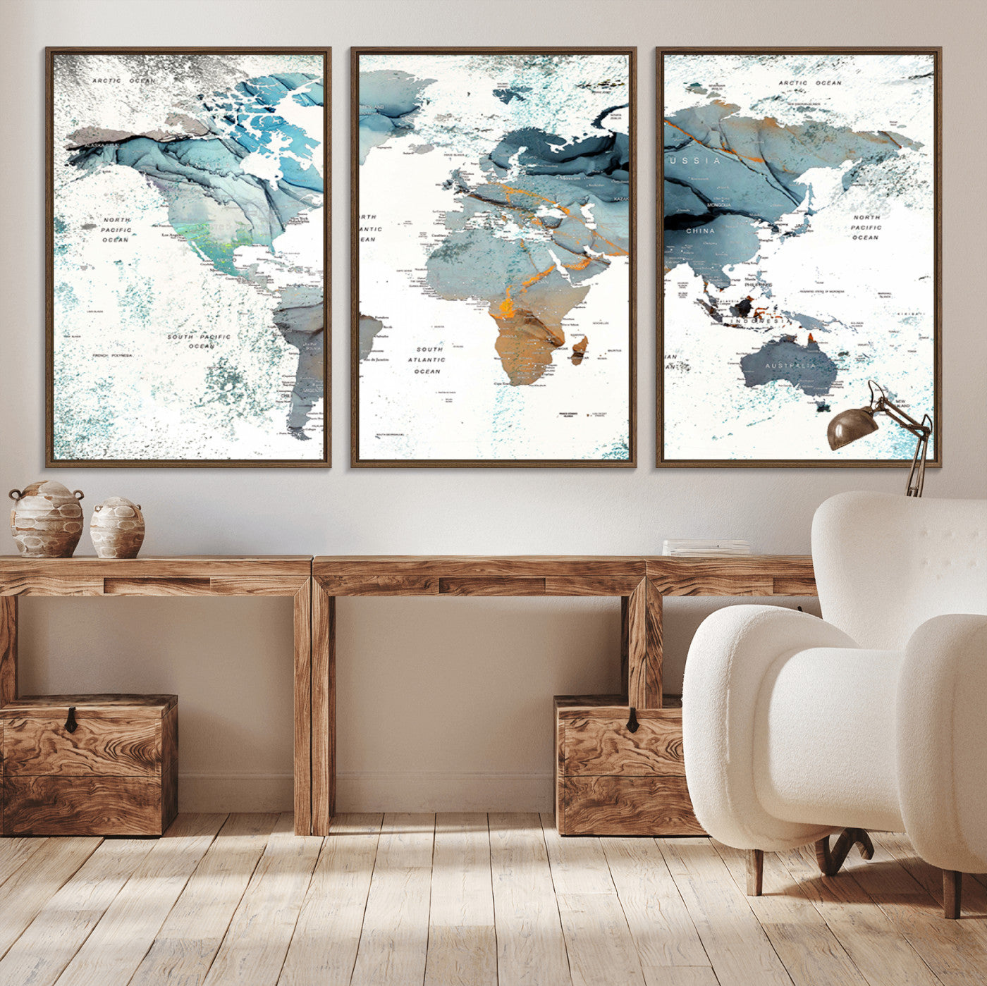 48730-MGV-CV-36X24-Push Pin World Map Canvas Print – Framed Wall Art for Couples to Track Their Travels – Anniversary Gift or Home Adventure Decor
