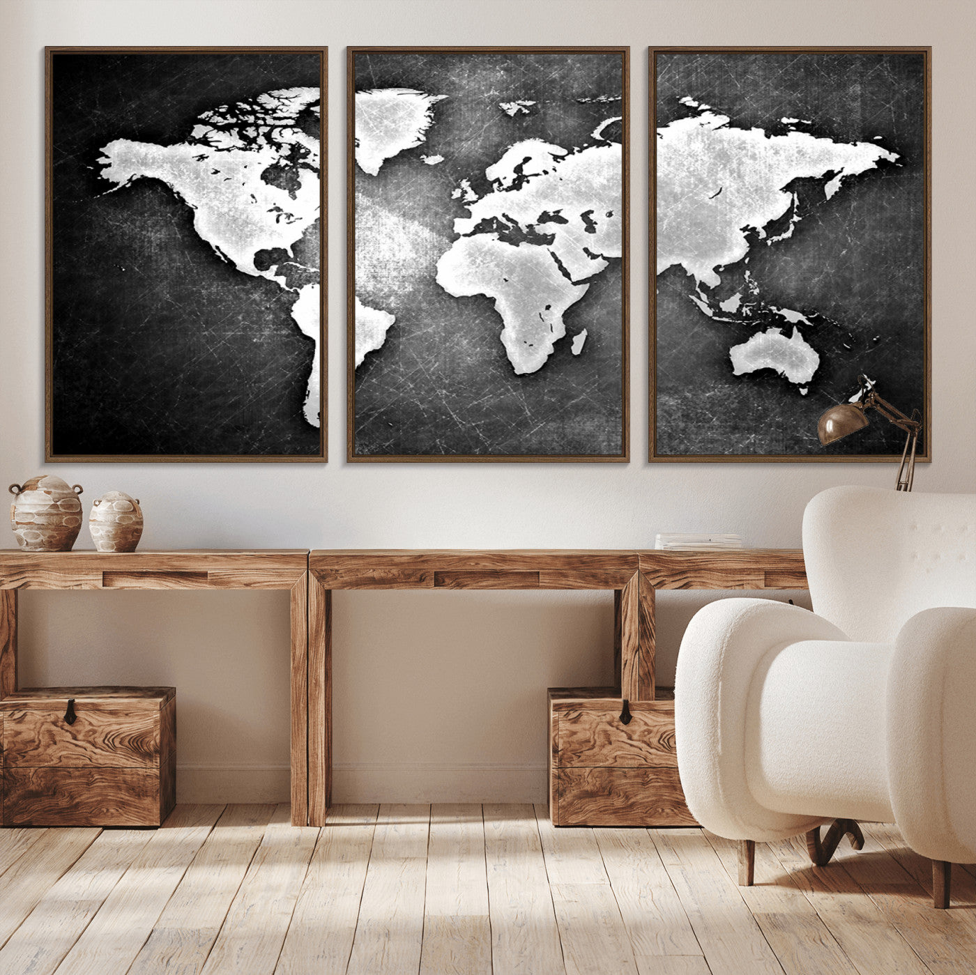34390-MGV-CV-36X24-World Map Wall Art Canvas Print – Framed Wall Art for Anniversary Gift or Home Adventure Decor