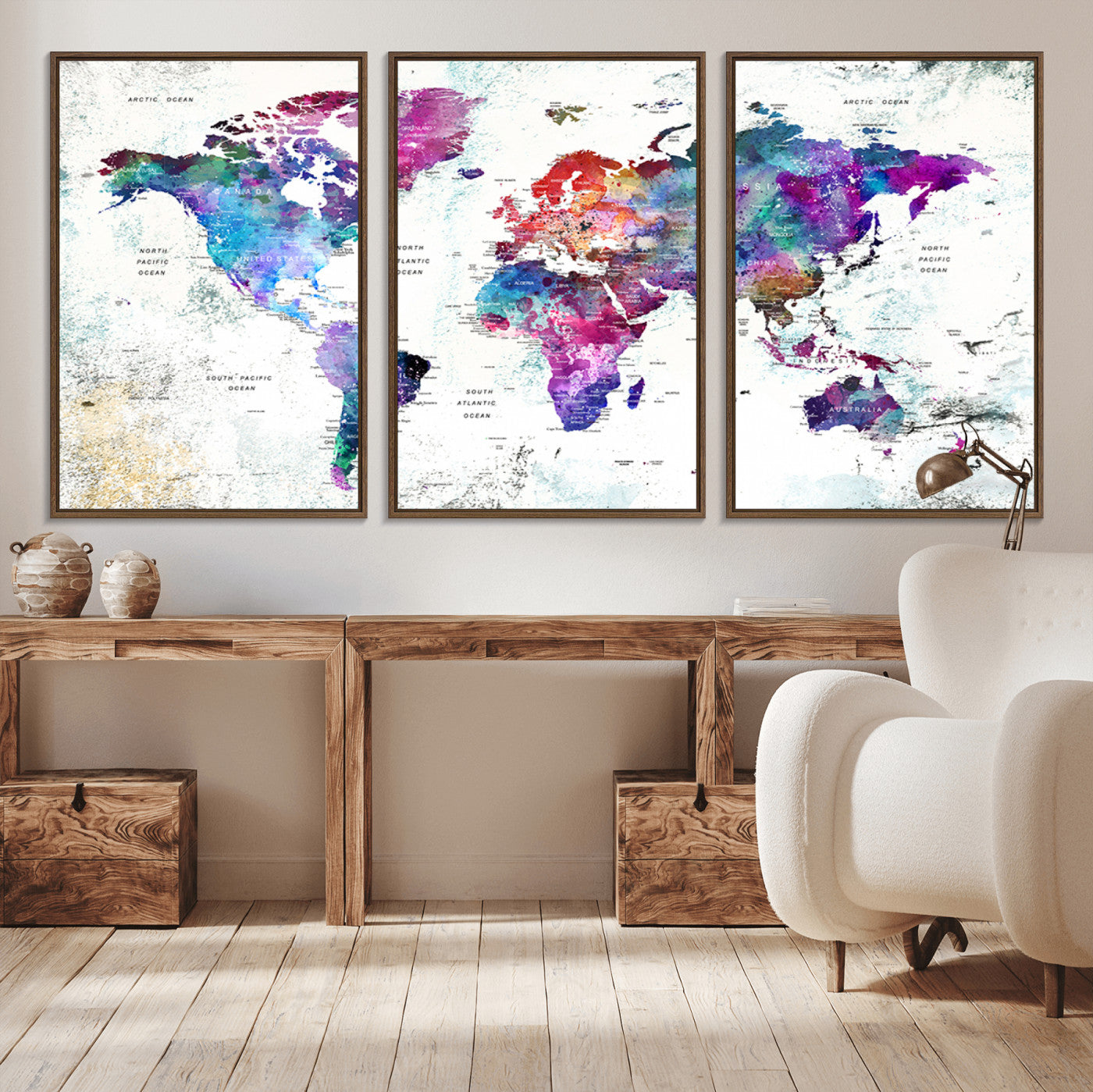 58447-MGV-CV-36X24-Push Pin World Map Canvas Print – Travel Tracker Wall Art for Couples, Perfect Anniversary Gift for Home or Office Decor