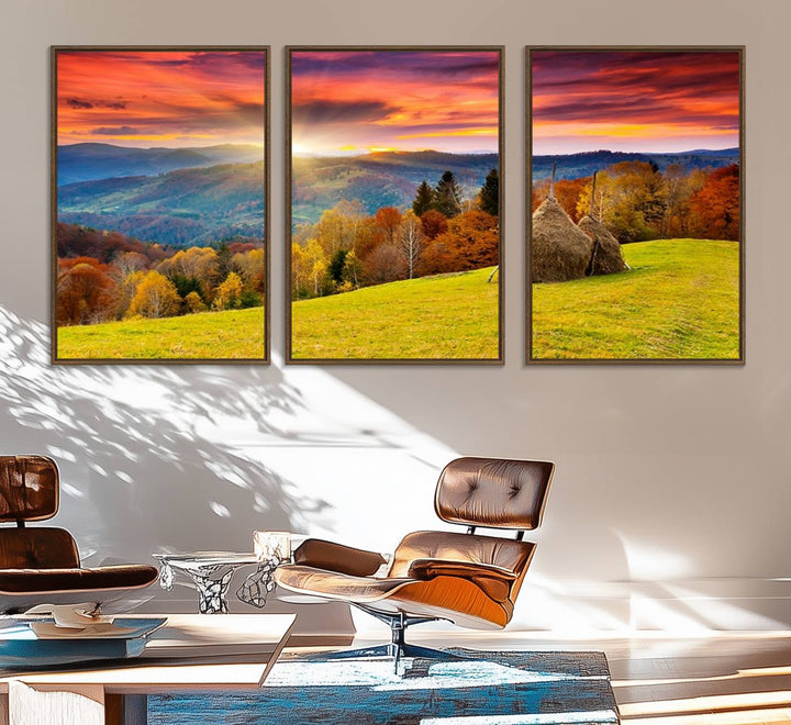 Landscape View Sunset museum-quality canvas art, ready to hang.