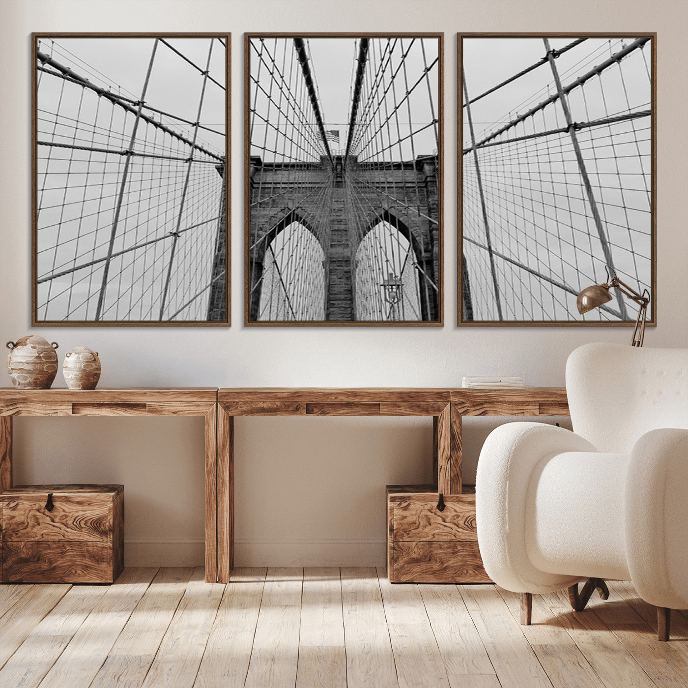 31341-MGV-CV-36X24-Large Brooklyn Bridge Wall Art Canvas Print