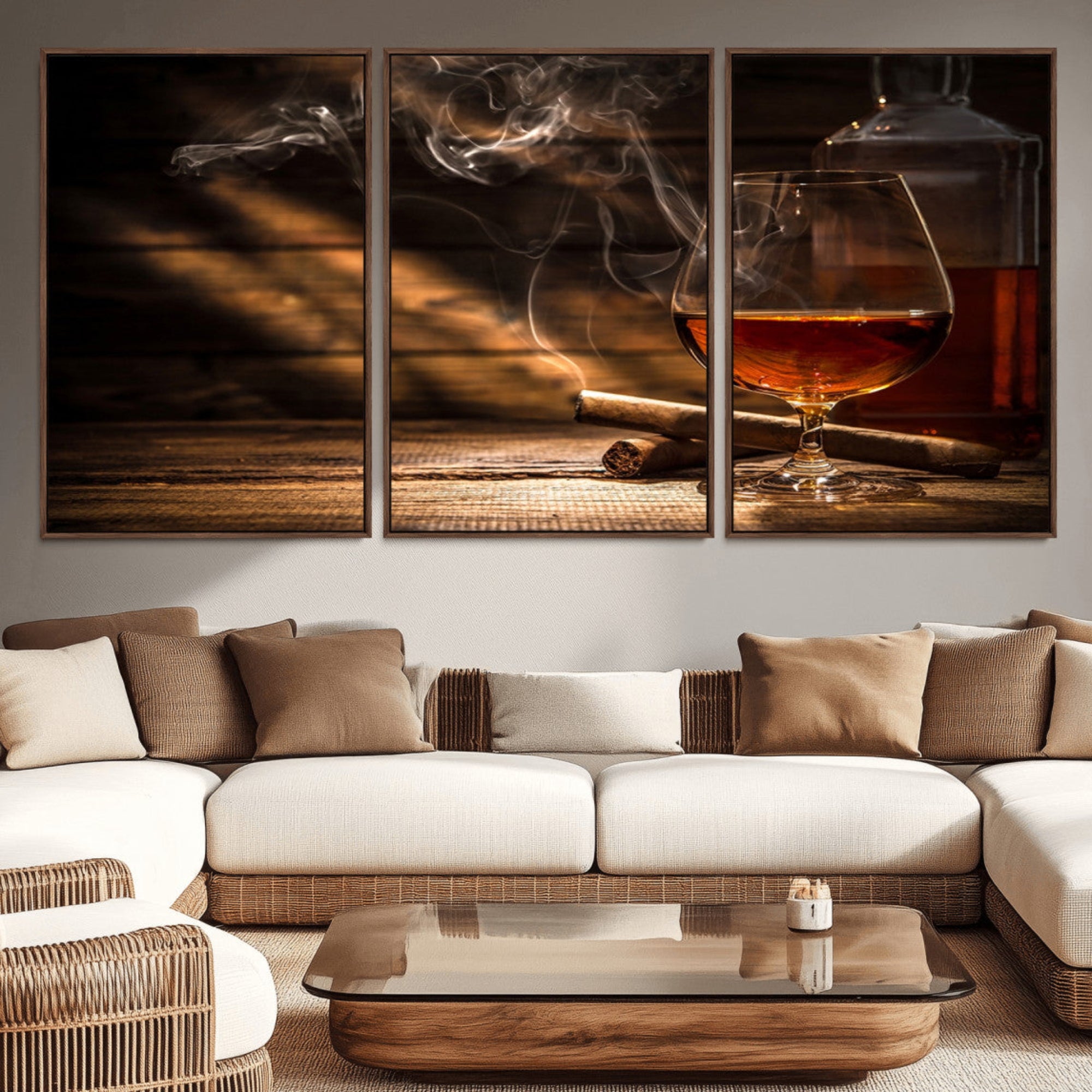 92305-MGV-CV-36X24-Whiskey and Cigar Wall Art Canvas Print