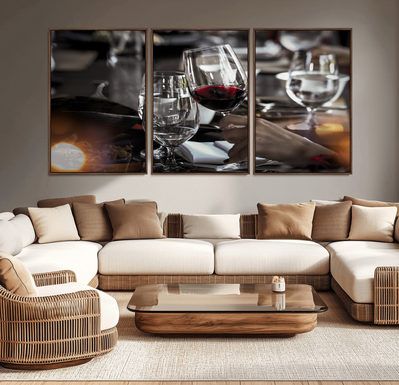 MGV-FC-60X30-3P - Red Wine and Glass Canvas Print