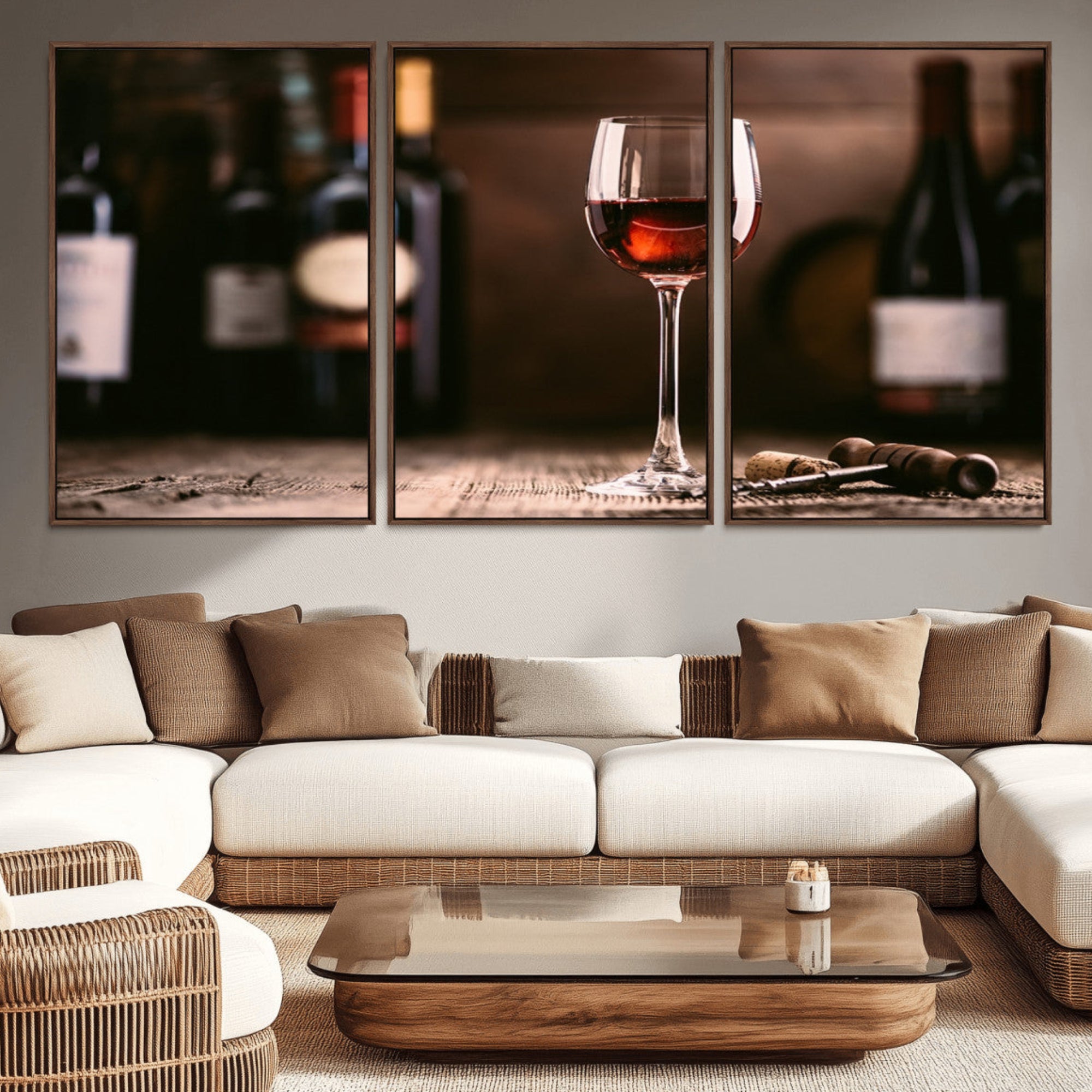 24711-MGV-CV-36X24-Red Wine and Bottle Canvas Print