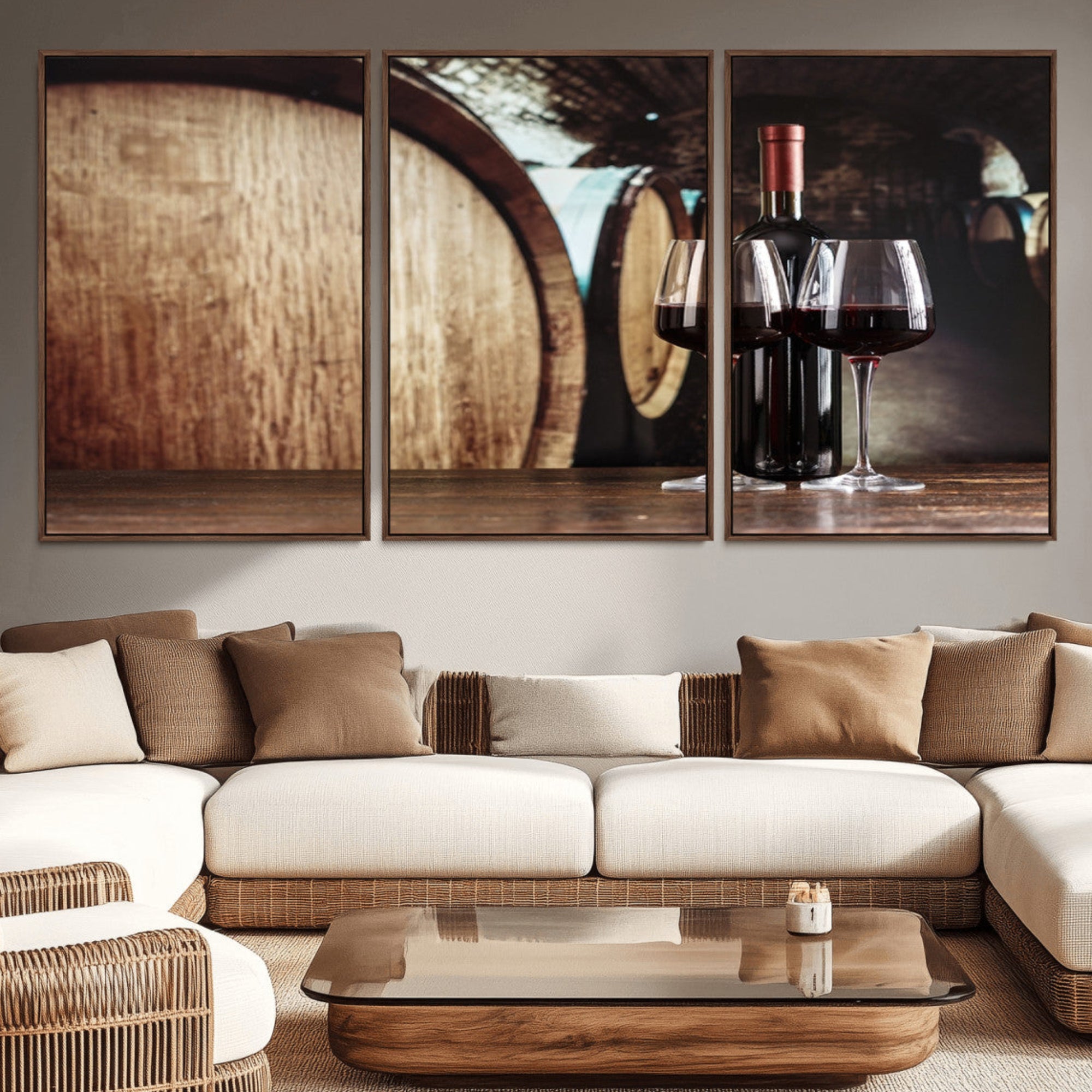 78874-MGV-CV-36X24-Wine and Barrel Wall Art Canvas Print