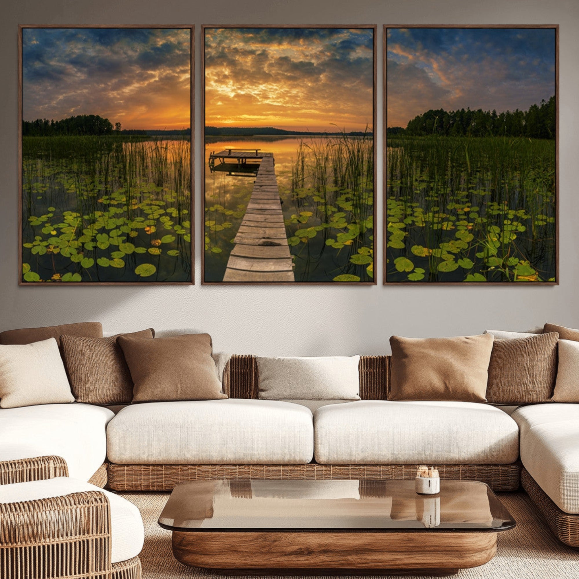28103-MGV-CV-36X24-Lake and Flower Wall Art Canvas Print