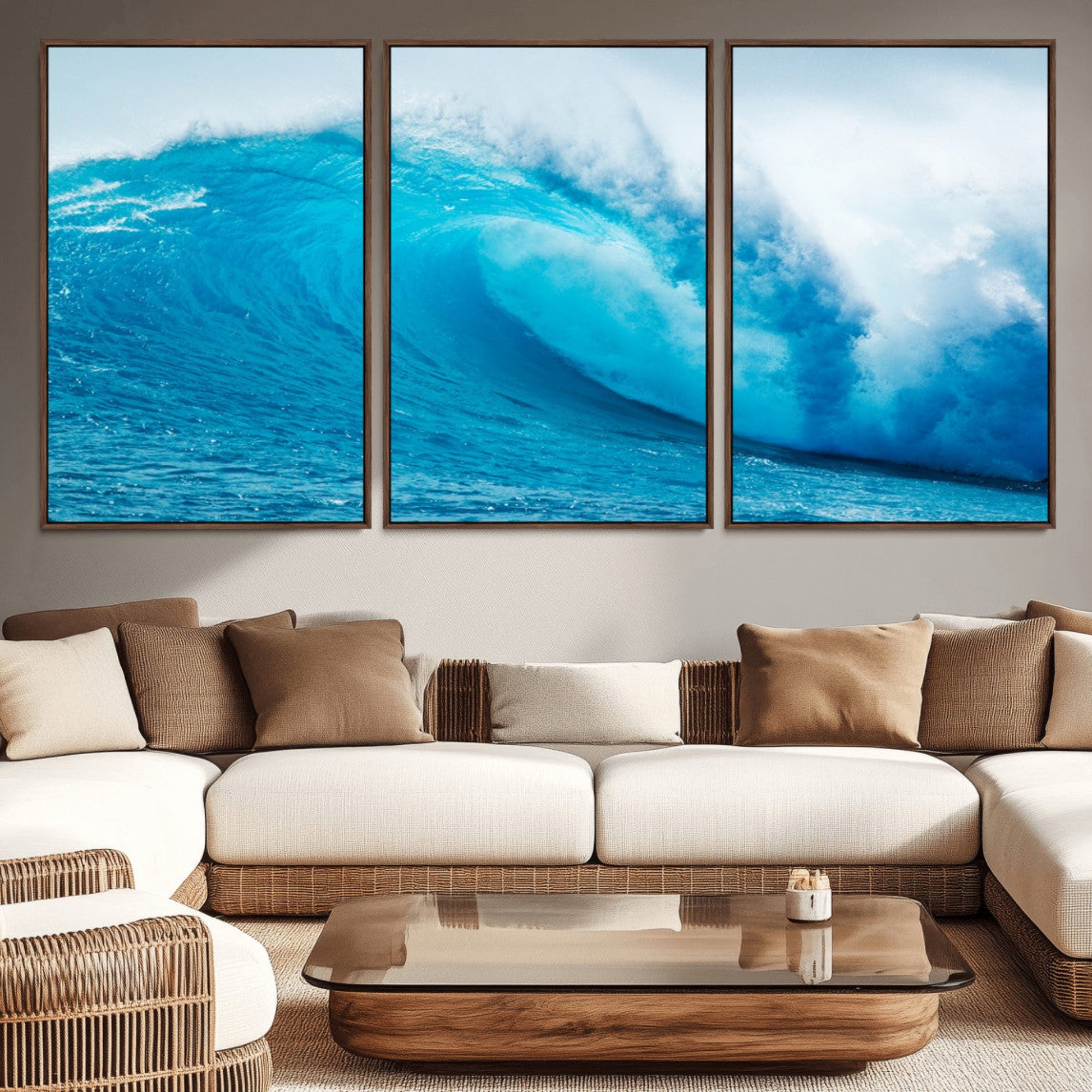 13117-MGV-CV-36X24-Big Ocean Surfing Wave Wall Art Canvas Print