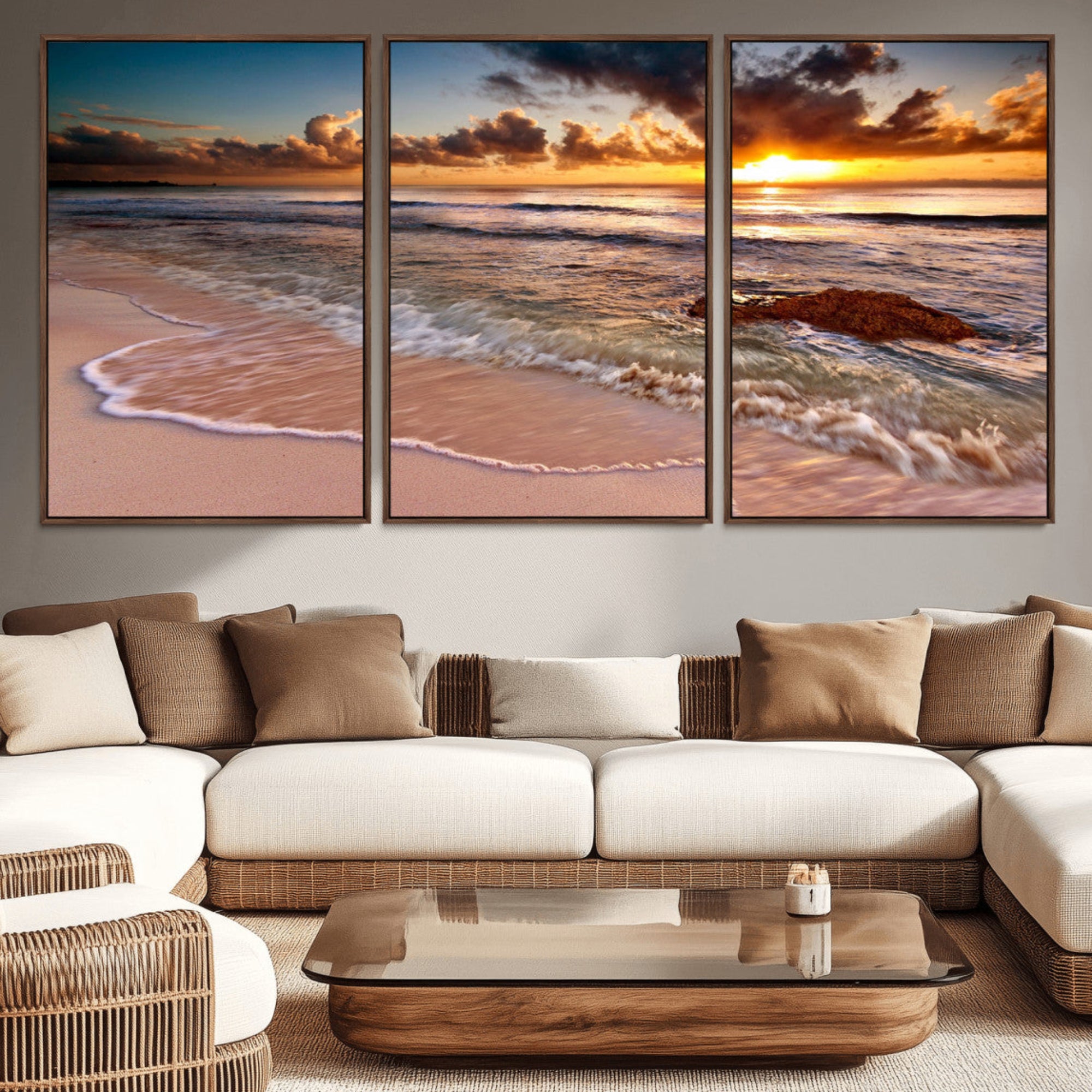 38302-MGV-CV-36X24-Sunset on Ocean Wall Art Canvas Print