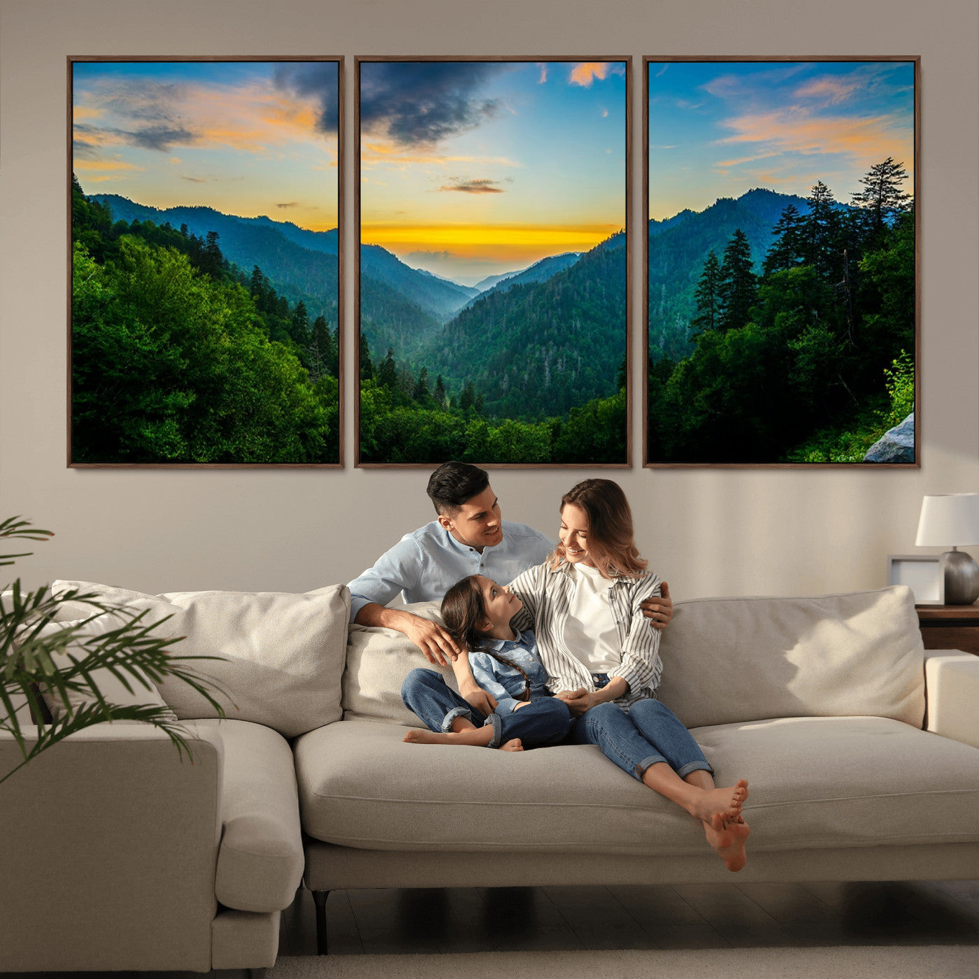 MGV-FC-60X30-3P - Green Forest Wall Art Canvas Print
